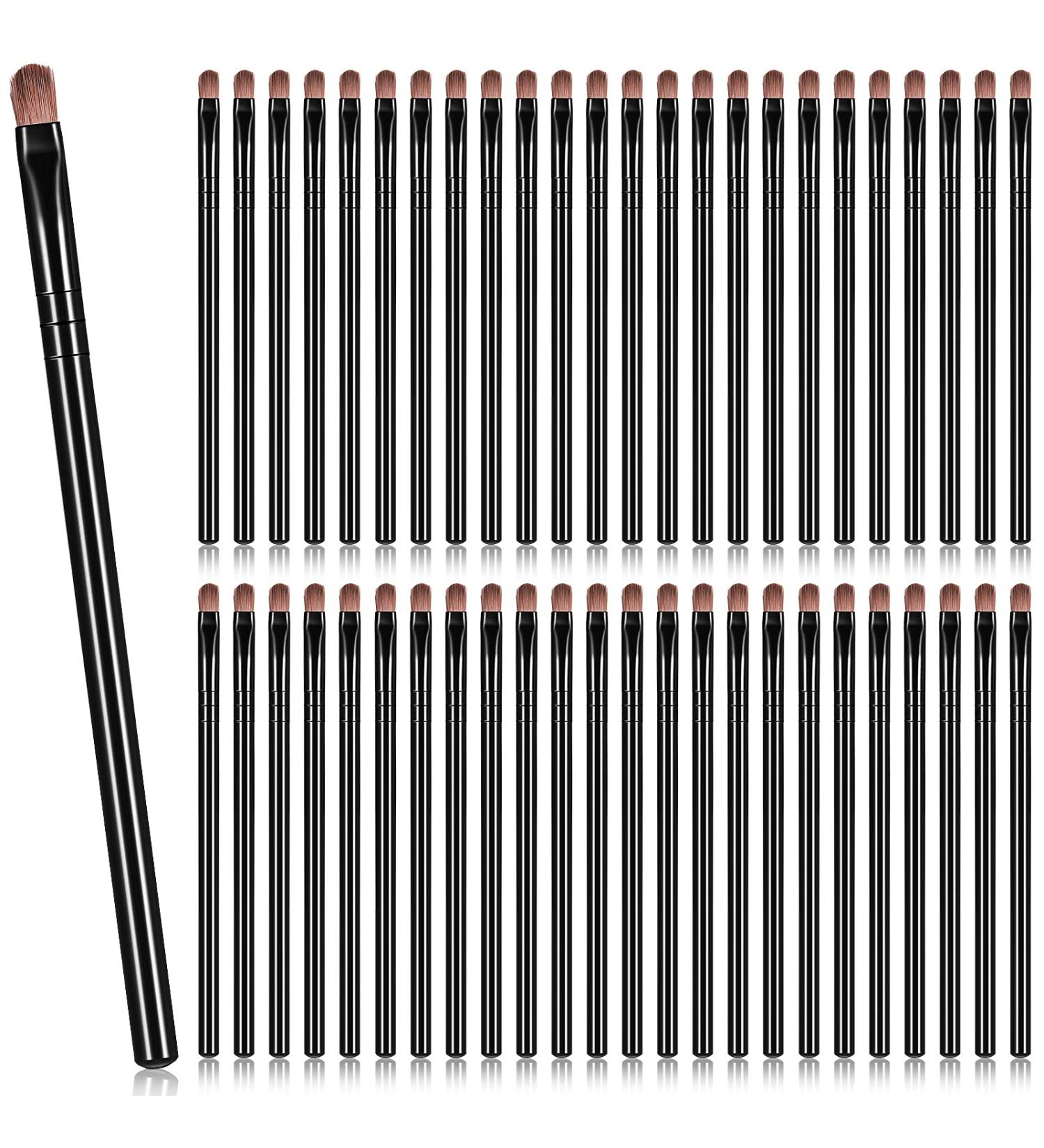 48 Piece Flat Makeup Brushes Set for Concealing, Blending, and Setting - Portable Synthetic Beauty Tools in Black - Buy Online on GoSupps.com