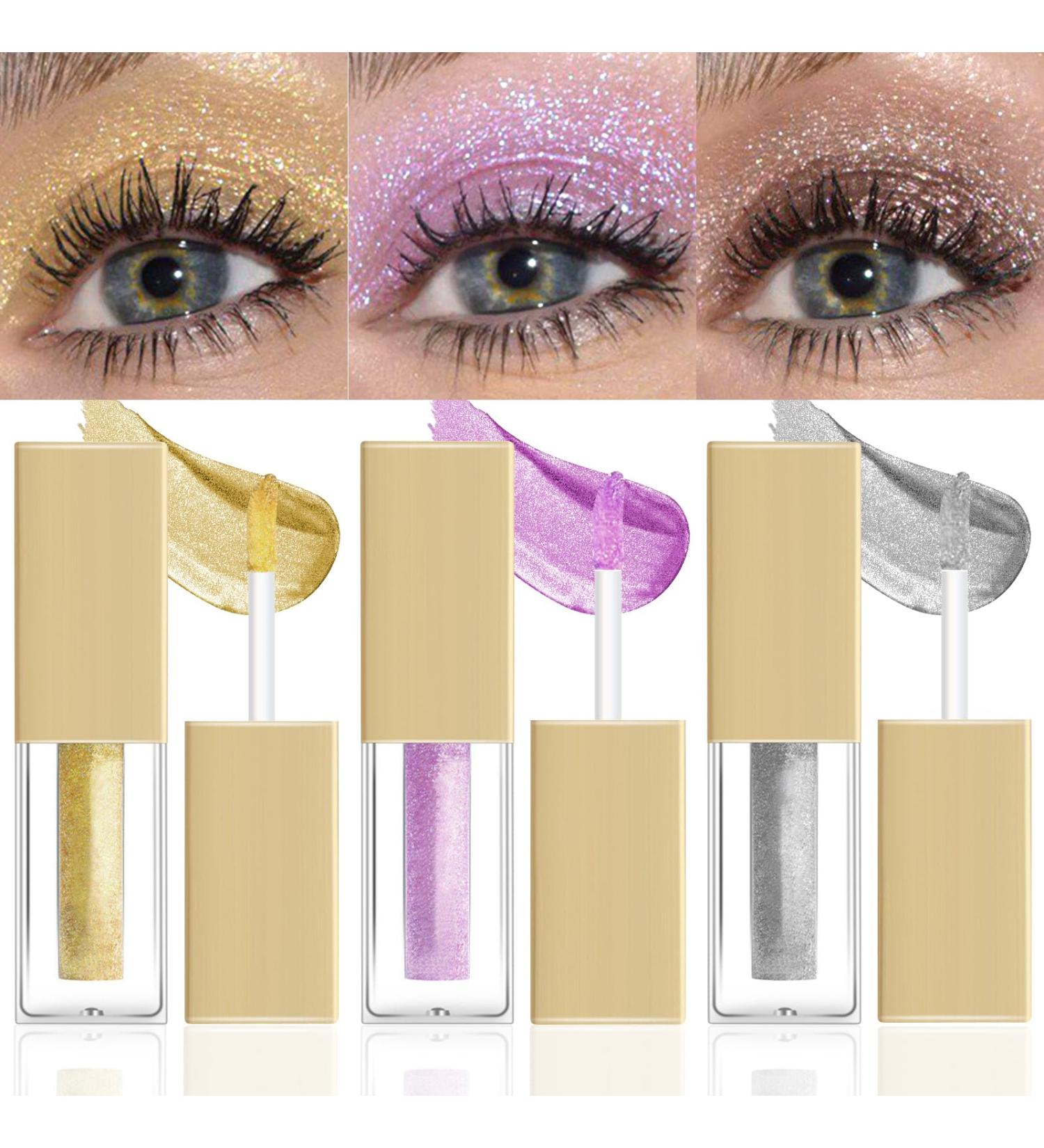Shop 3 Colors Waterproof Crystal Liquid Glitter Eyeshadow Kit | Sparkling Eye Makeup & Highlights (04+05+07) - International Shipping Available - Buy Online on GoSupps.com