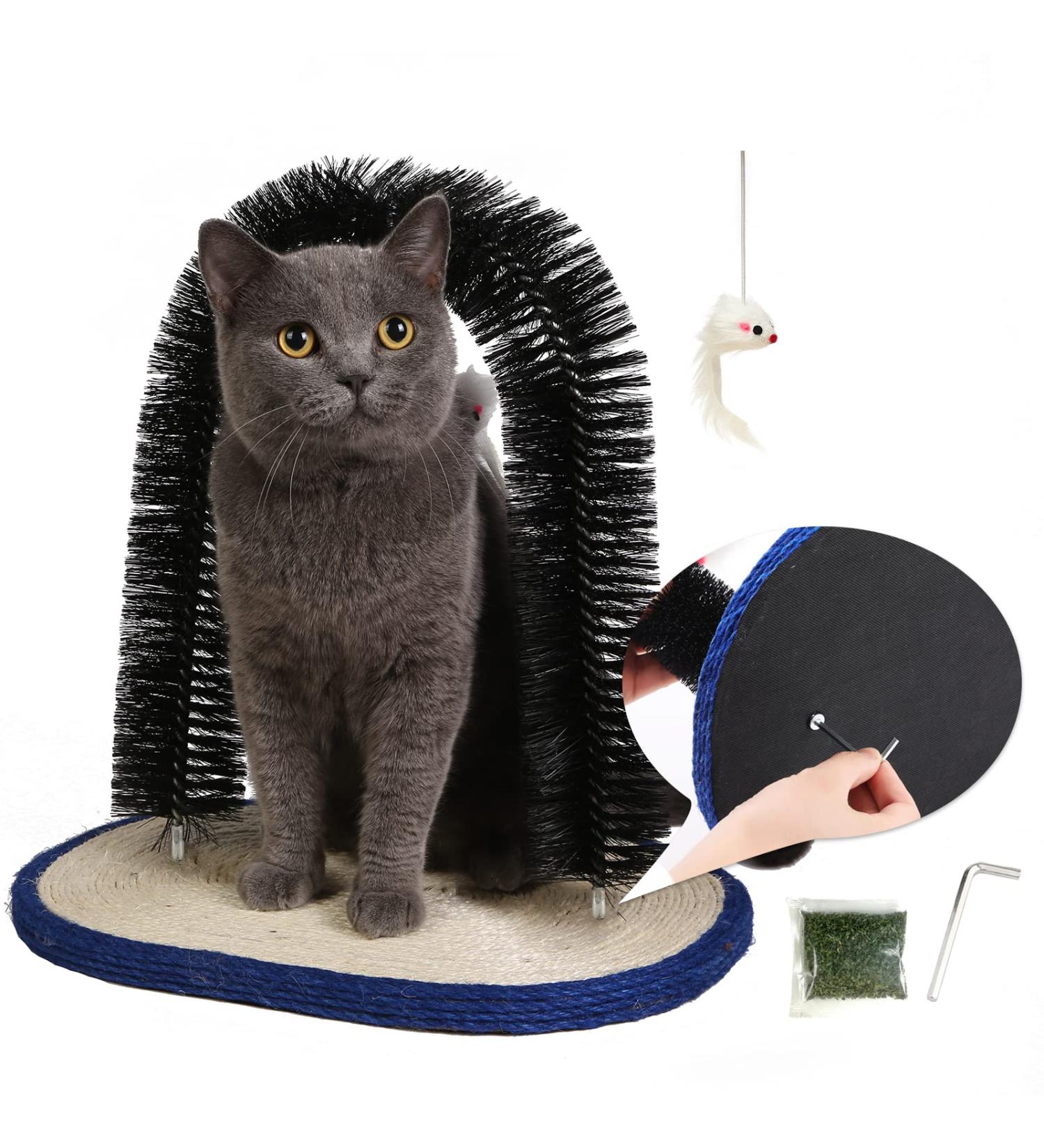 Pehum Anti-Fall Cat Sheet & Massage Brush for Indoor Cats - Self-Nurse Toy (39.9cm Height) - Shop Now! - Buy Online on GoSupps.com