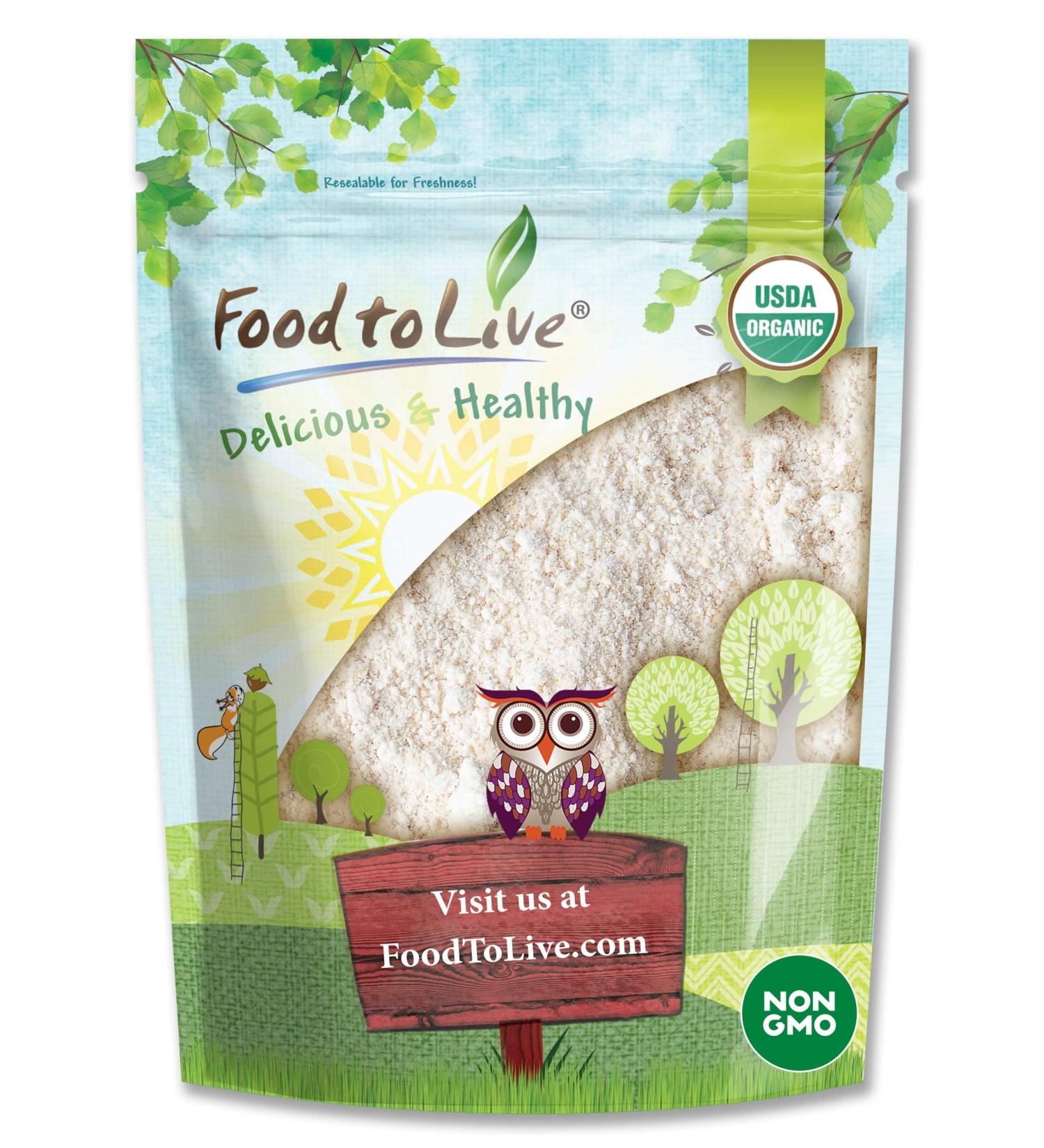 Organic Oat Flour 2 Pounds - Non-GMO Stone Ground Whole Grain Berries - Kosher Vegan Bulk Baking Mix for Pancakes, Muffins, Waffles & Bread - High Fiber - 1 Pack - Buy Online on GoSupps.com