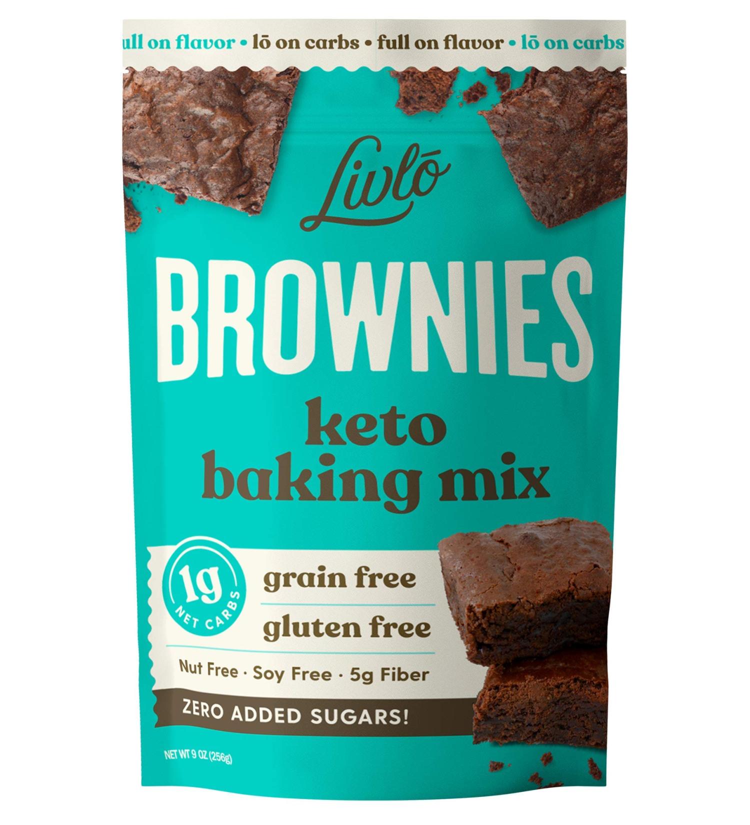 Livlo Brownies Keto Baking Mix 9 oz - Low-Carb, Delicious & Easy! - Buy Online on GoSupps.com