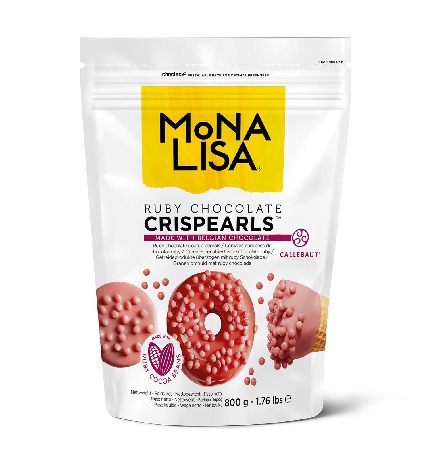 Ruby Pink Chocolate Beads - Crispearls - Crispy Biscuit Heart - Perfect for Decorating Desserts and Pastries - Buy Online on GoSupps.com