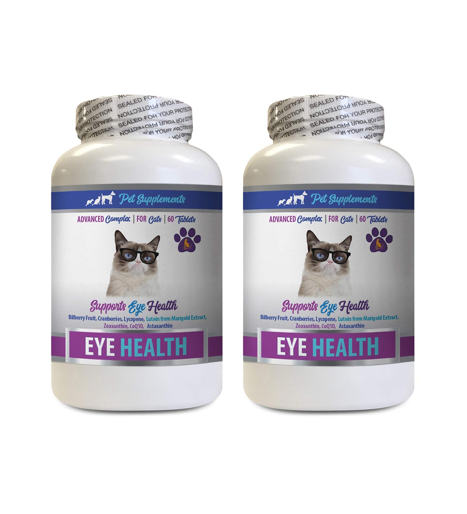 cat Eye Health Supplements - Cats Eye Health Complex - Advanced Formula for Eye Sight - Immune Boost - Lutein for Cats - 2 Bottles (120 Tablets) - Buy Online on GoSupps.com