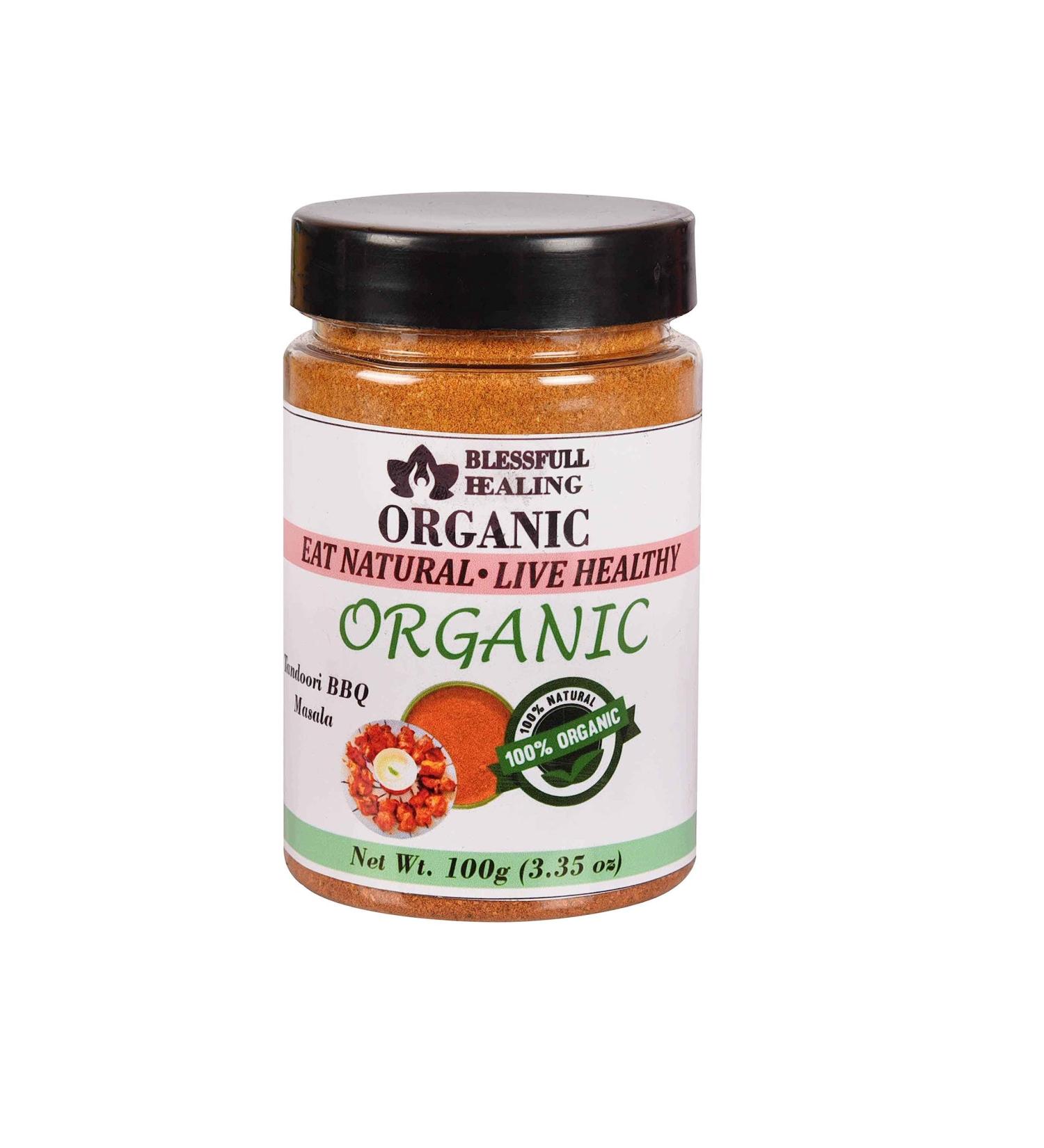 Blessfull Healing Organic Tandoori BBQ Masala 100 Gram Airtight Container (Packing May Vary) 100 Gram 3.35 oz - Buy Online on GoSupps.com