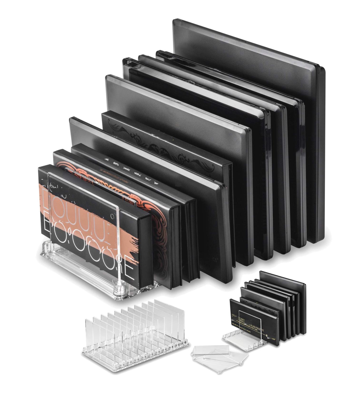 byAlegory Acrylic Makeup Eyeshadow Palette Organizer with Removable Dividers - 10 Space Vanity Desk Storage - Clear | Fits All Palette Sizes - Pack of 1 - Buy Online on GoSupps.com