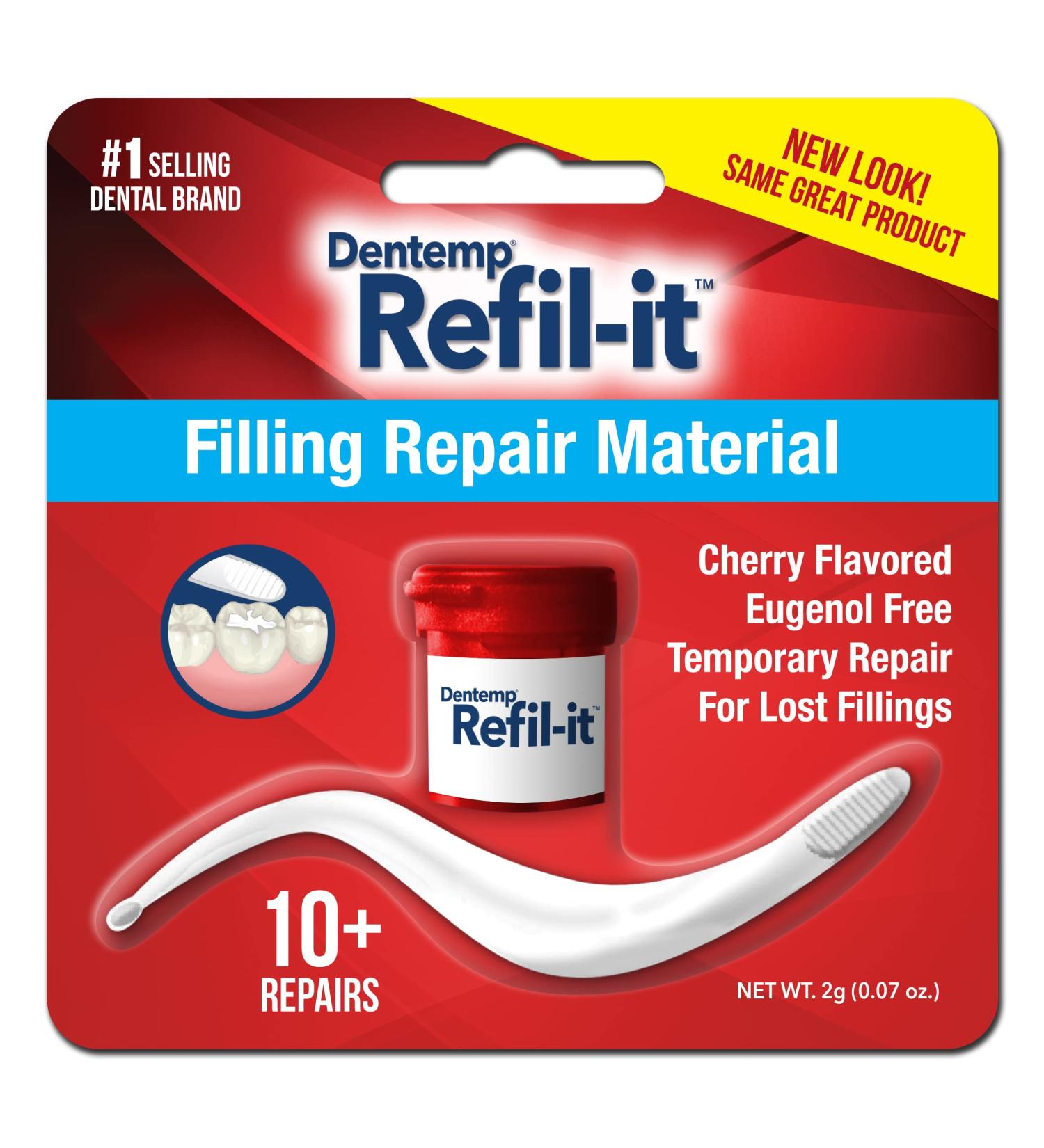 Dentemp Refil-It Filling Repair Material - Temporary Tooth Filling Kit (0.07 Oz) for Instant Pain Relief and Long-Lasting Results - Buy Online on GoSupps.com