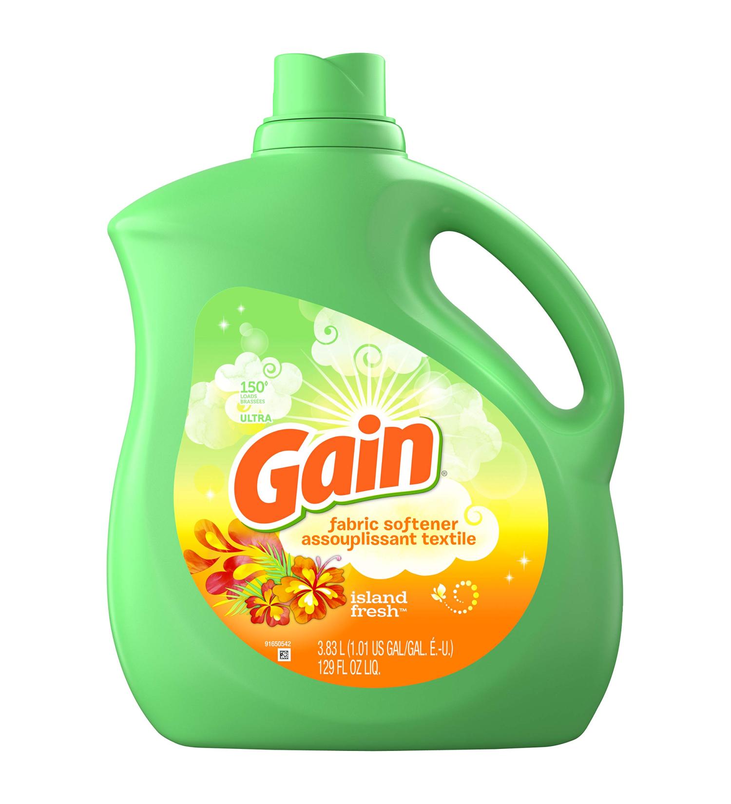 Buy Gain Liquid Fabric Softener - Island Fresh Scent 150 Loads (129 fl oz) - Premium Fabric Care for Softness & Freshness - Ships Internationally - Buy Online on GoSupps.com