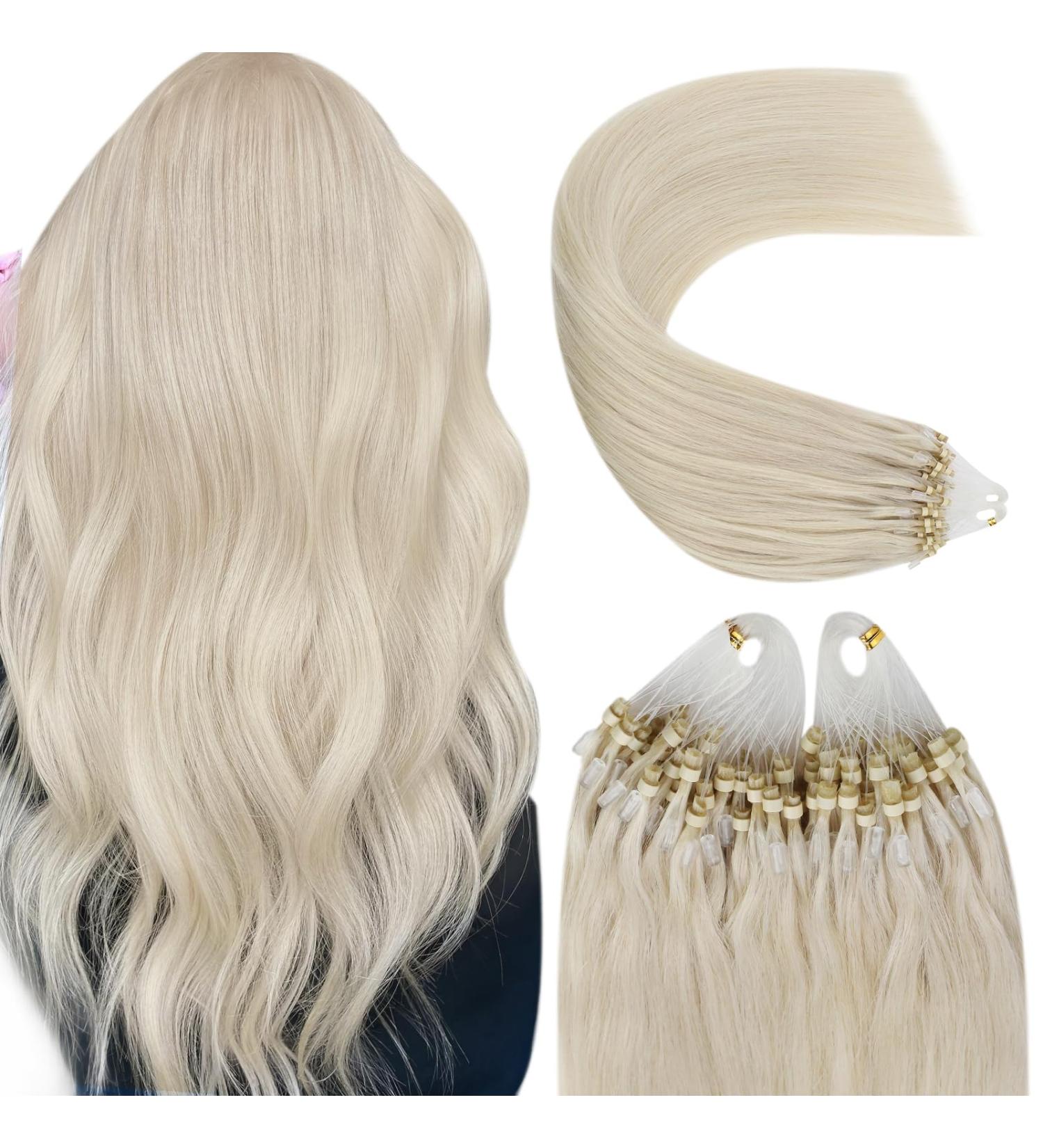 Youngsee Microring Extensions - Real Hair Blond 60cm Micro Ring Loop Extensions - 1g 50g #60A for Ultimate Volume - Buy Online on GoSupps.com