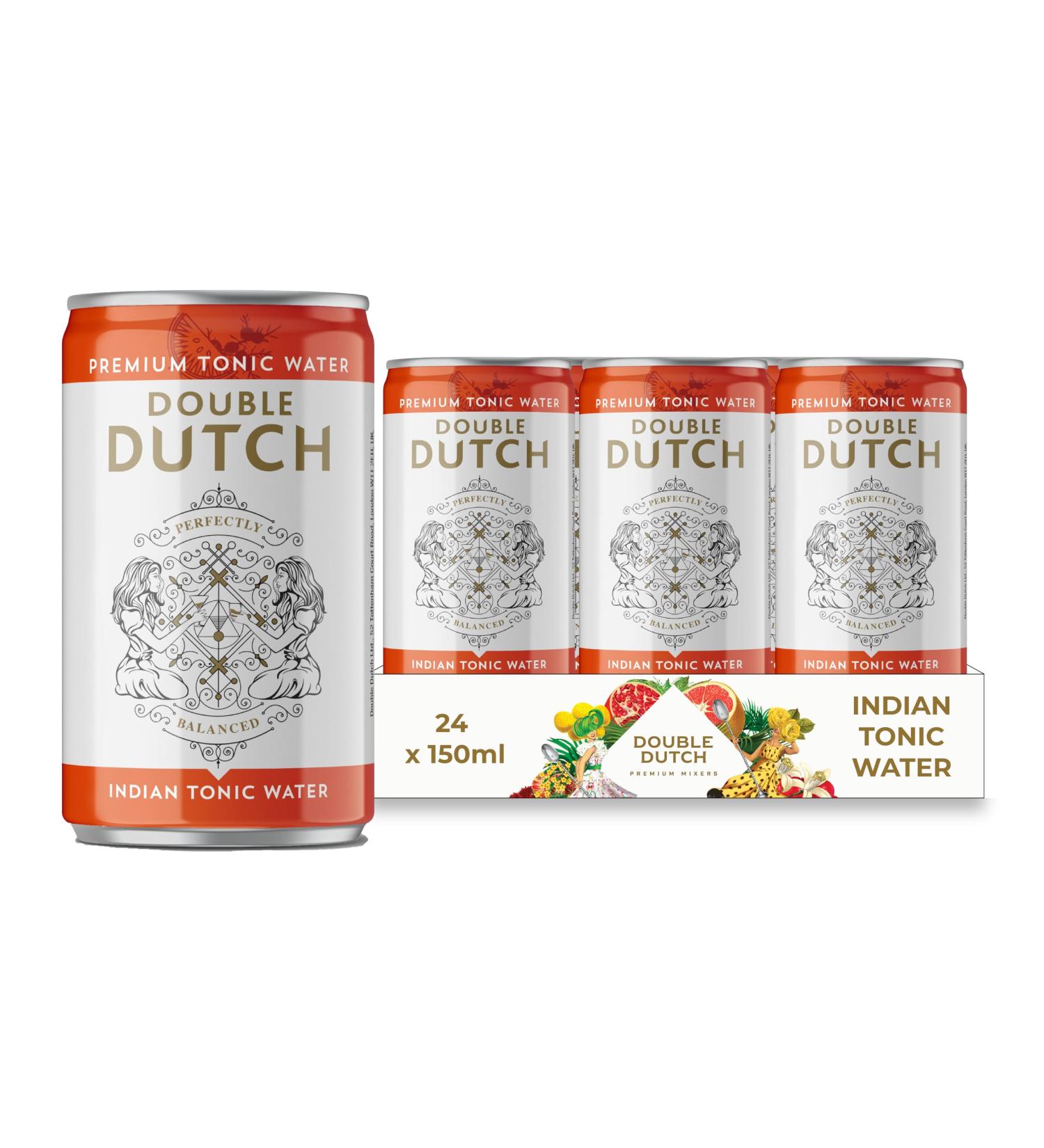 Buy Double Dutch Indian Tonic Water 24 x 150ml | 100% Natural Ingredients | Low Calorie Mixer for Cocktails | No Artificial Additives - Buy Online on GoSupps.com
