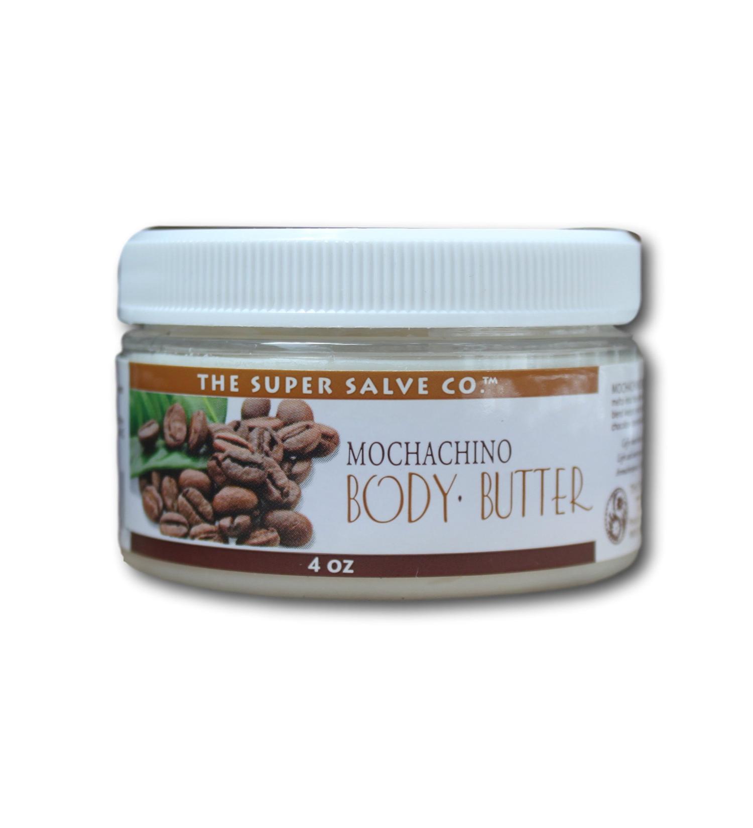 Mochachino Body Butter 4oz by Super Salve Coffee-Chocolate Scented Moisturizer with no Greasy Residue - Buy Online on GoSupps.com