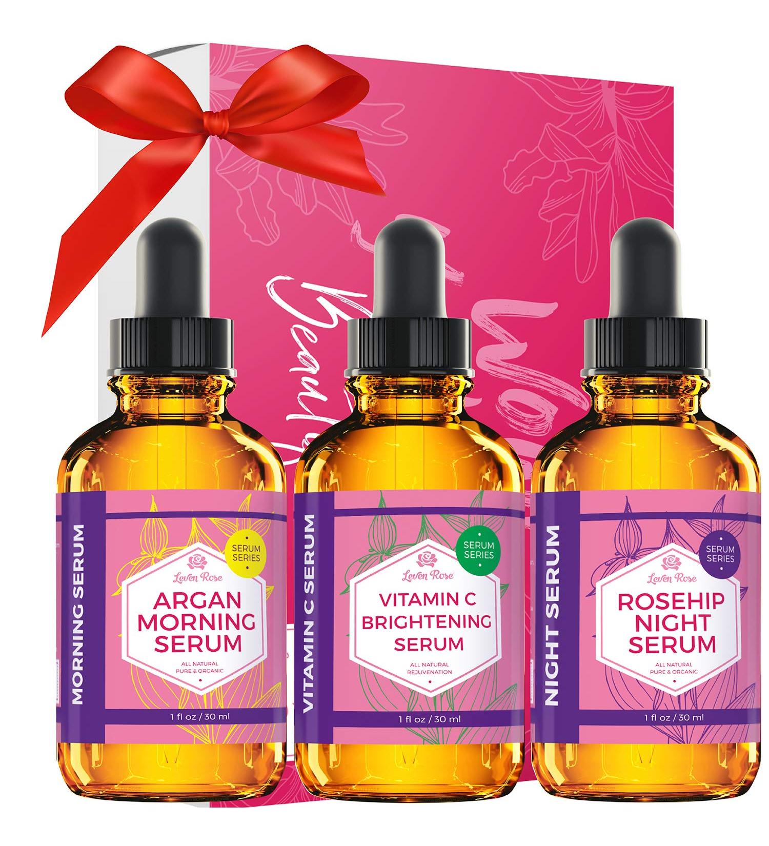 Daily Essentials Rejuvenation Serum Set with Vitamin C Brightening Rosehip Night and Argan Morning Serum - Buy Online on GoSupps.com