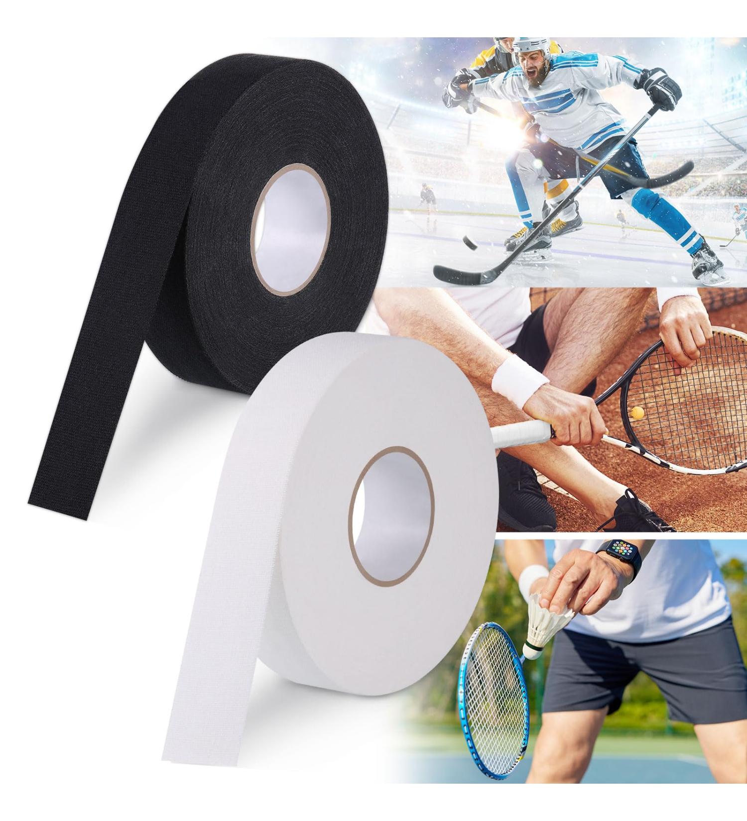 Buy Huiguli Racket Tape - 2 Rolls of Self-Adhesive Ice Hockey Tennis & Badminton Handle Tape (25m x 25mm) - Non-Slip Black & White Sports Tape for Optimal Grip - Buy Online on GoSupps.com