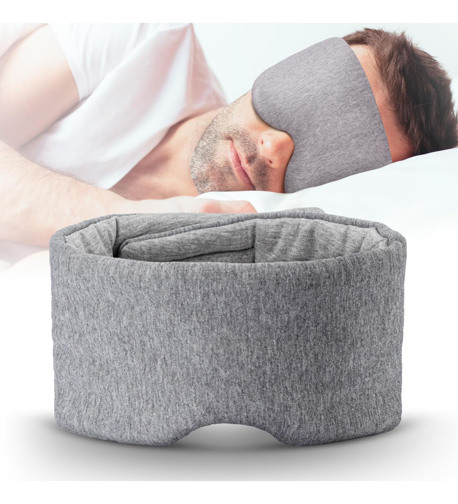 100% Handmade Cotton Sleep Mask - Adjustable Blackout Eye Mask for Side Sleepers | Soft Cooling Covers for Men & Women | Perfect for All Head Sizes - Gray - Buy Online on GoSupps.com