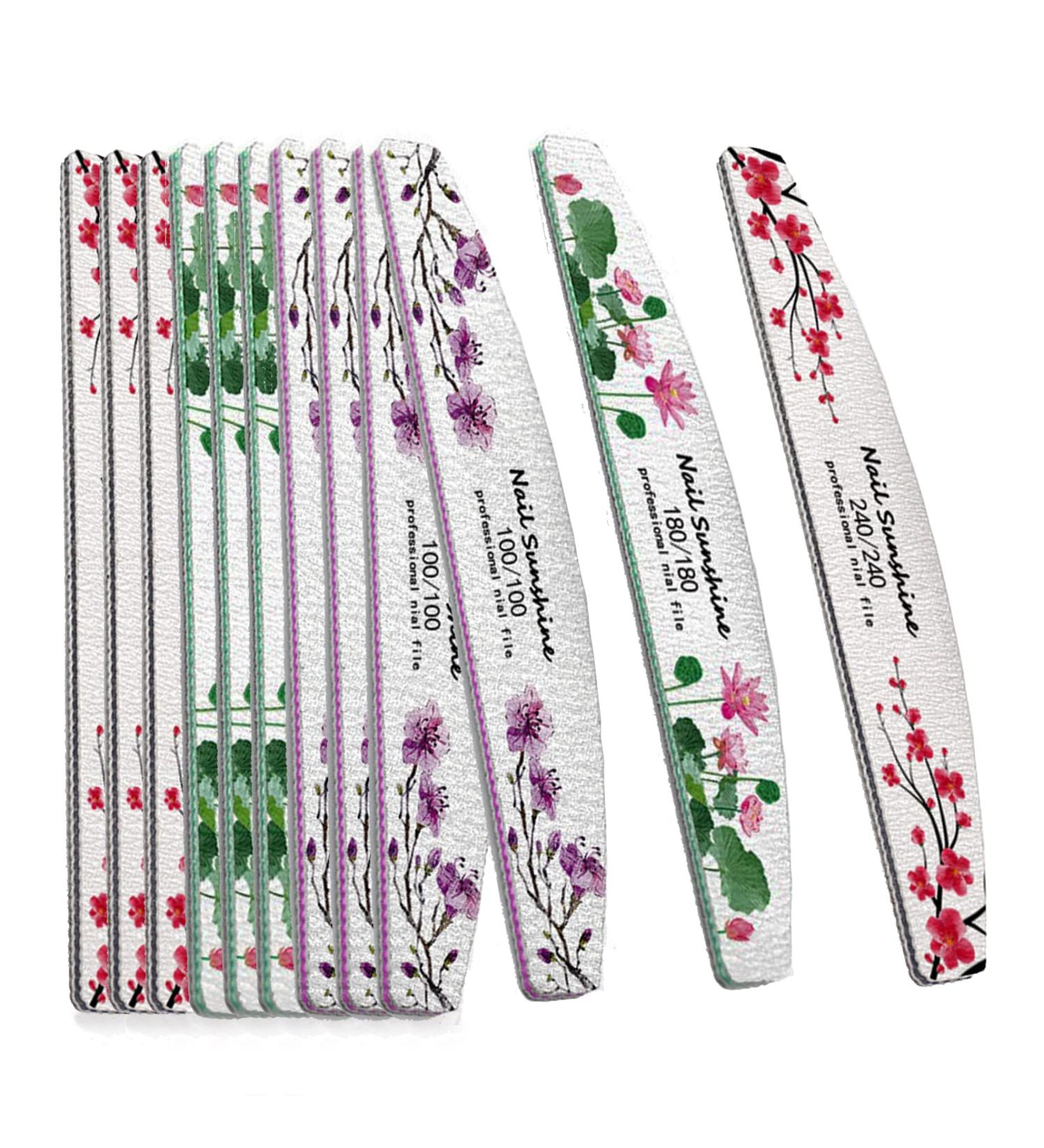 12PCS Nail File Set Half Moon Nail Buffer Files Double-Sided Emery Boards for Nails 100 180 240 Grit Professional Manicure Tool for Natural Nails or Extensions - Buy Online on GoSupps.com