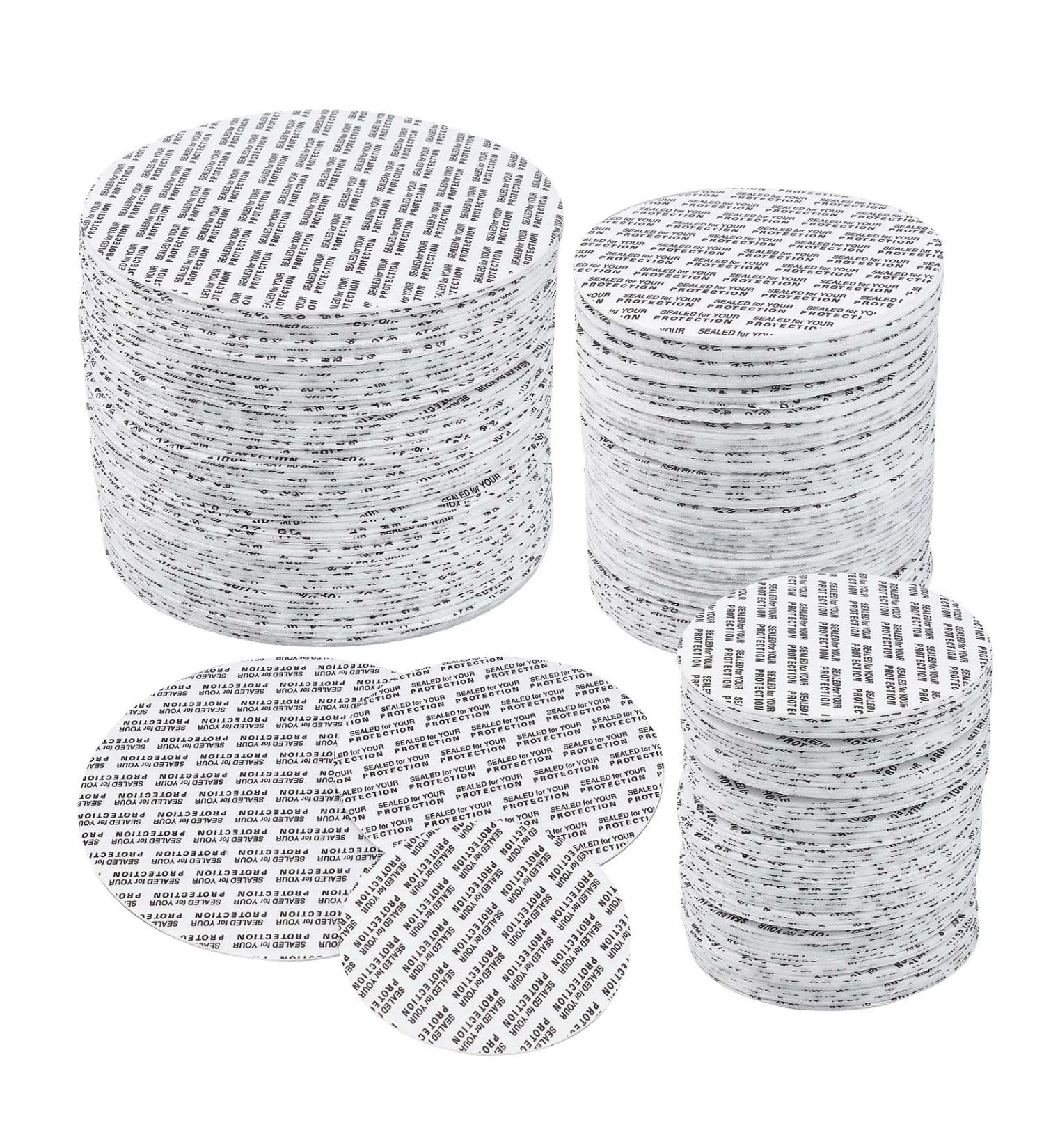 NBEADS 150 Pcs 3 Sizes Pressure Sensitive Seals 58mm/70mm/89mm Waterproof Foam Lid Liners Round Safety Tamper Resistant Jar Seals Bottle Seals for Cosmetic Plastic Glass Jar Lid Canning Vials 150 Pcs-58mm/70mm/89mm - Buy Online on GoSupps.com