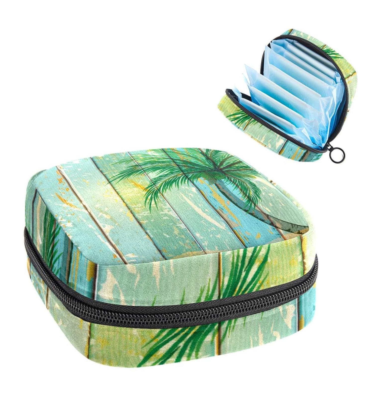 GIAPB Period Bag - Sanitary Napkin Storage & Travel Makeup Pouch - Vintage Wooden Design - Buy Online on GoSupps.com