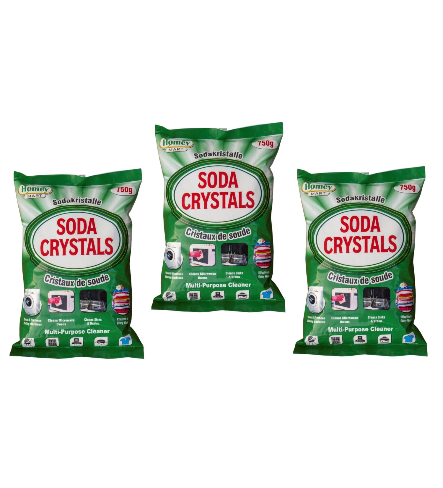 Pack of 3 x Soda Crystals 750g Multipurpose Cleaner Clothes Washing Cleans Washing Machine Sinks & Drains Blockage-free Laundry Water Softener Stain Remover - Buy Online on GoSupps.com