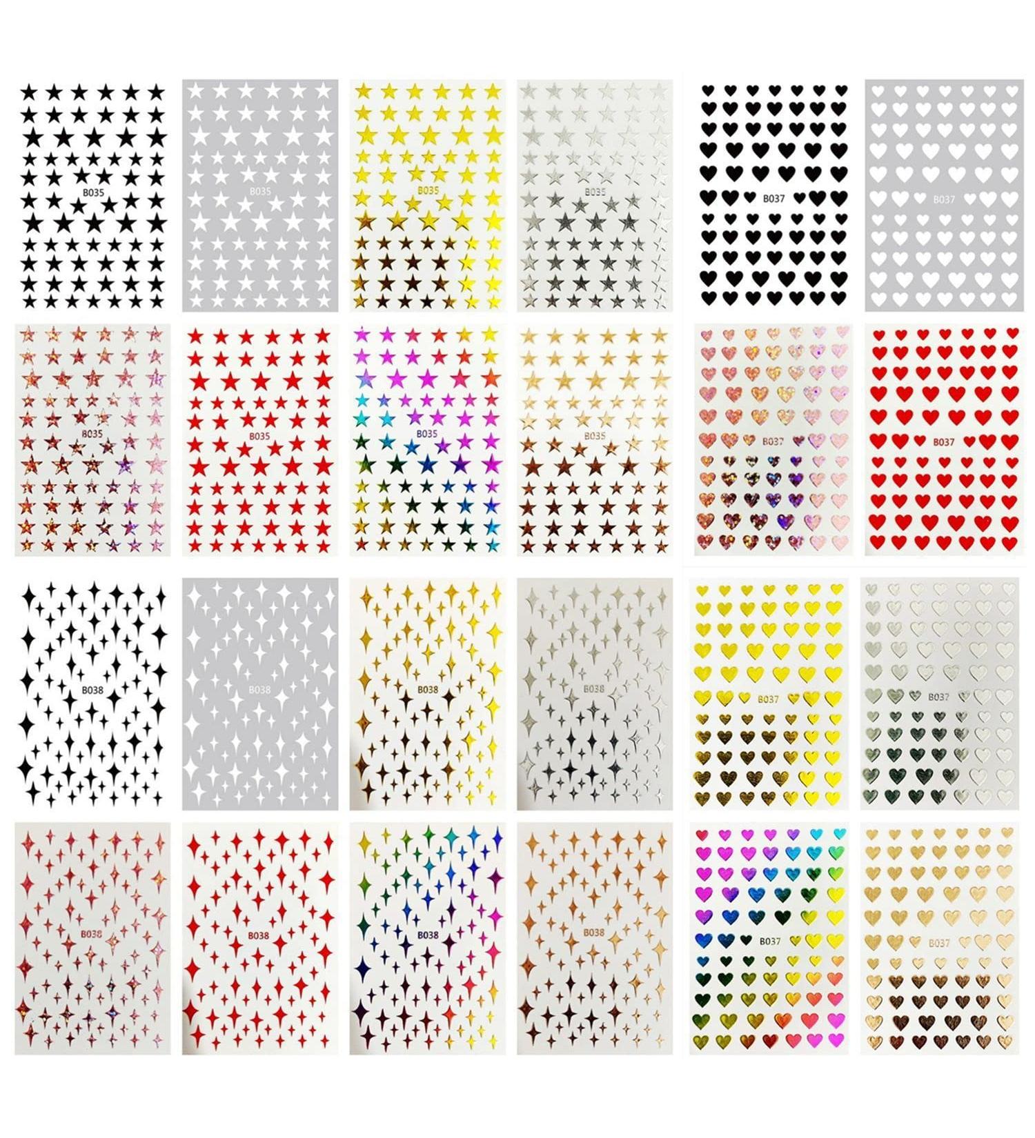 DIY Manicure Constellation Red Black White Letter Number Love Heart 3D Nail Stickers Self-Adhesive Decals(set 01) - Buy Online on GoSupps.com