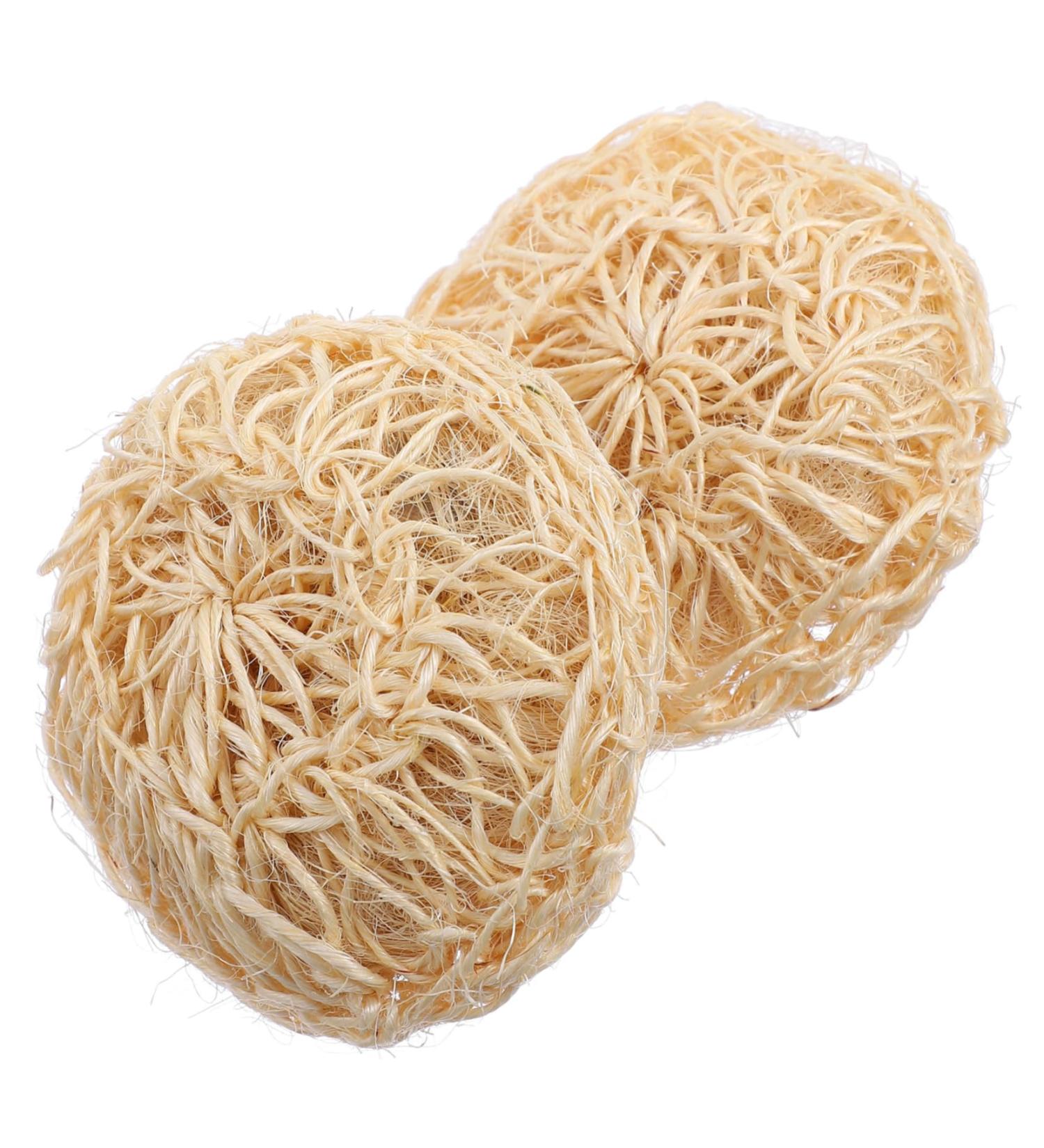 Healeved 2pcs Exfoliating Bath Balls - Flexible Loofah Sponges for Women | Shower Brushes & Facial Accessories - 11x10.5x3CM Khaki - Buy Online on GoSupps.com