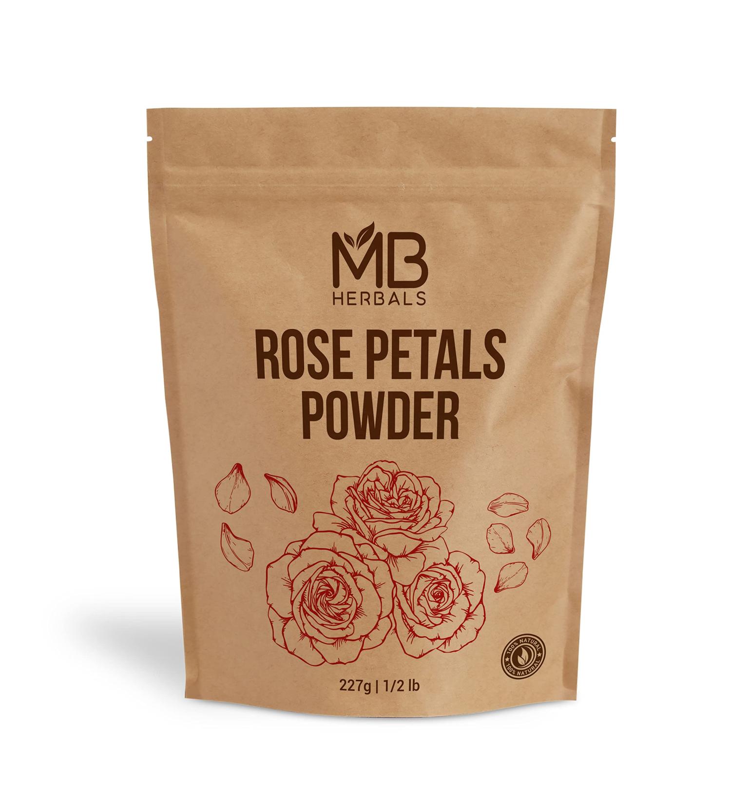 MB Herbals Rose Powder 8 oz - 100% Pure & Natural for Face Packs | No Preservatives or Artificial Colors - Buy Online on GoSupps.com