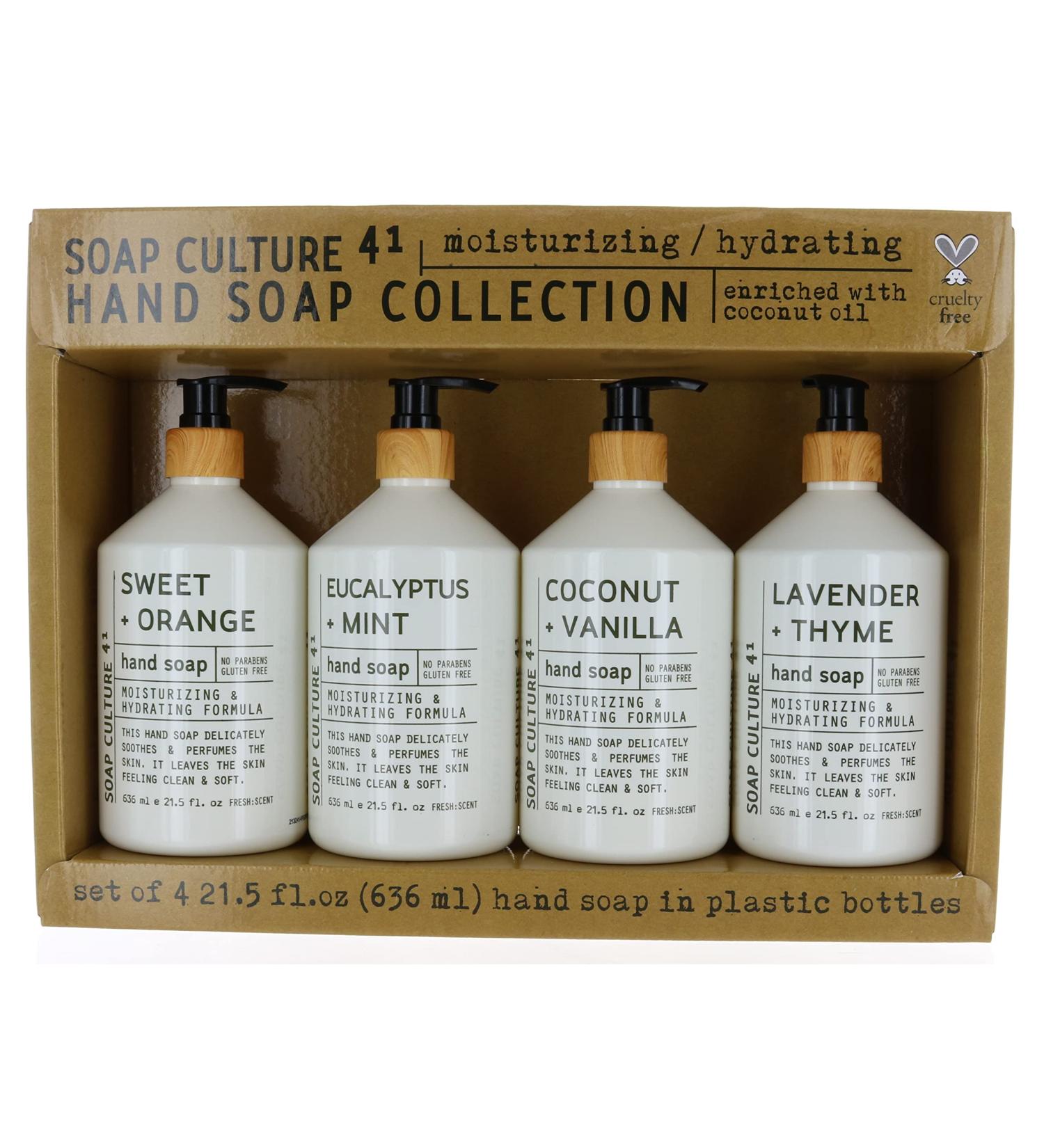 Soap Culture Hand Soap Collection - Gift Set of 4 x 21.5 oz Bottles | 21.5 Fl Oz (Pack of 4) - Buy Online on GoSupps.com