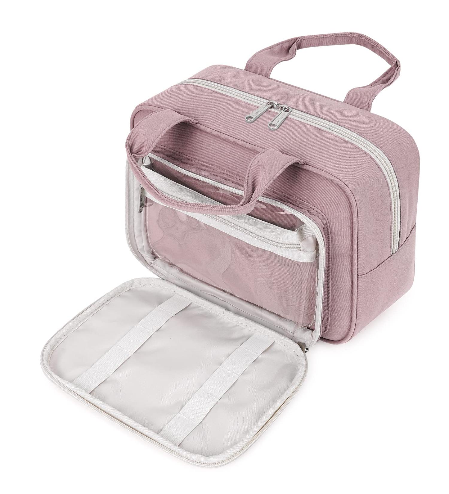 Large Dusty Rose Toiletry Bag - Travel Makeup Organizer for Women - Buy Online on GoSupps.com