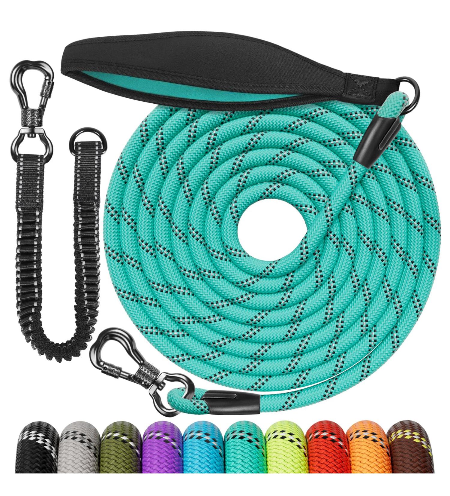 Shop Aystkniet Bungee Drag Line for Dogs - 3m to 30m Shock-Absorbing Leash with Padded Handle & Lockable Hook | Ideal for Medium & Large Dogs - Buy Online on GoSupps.com