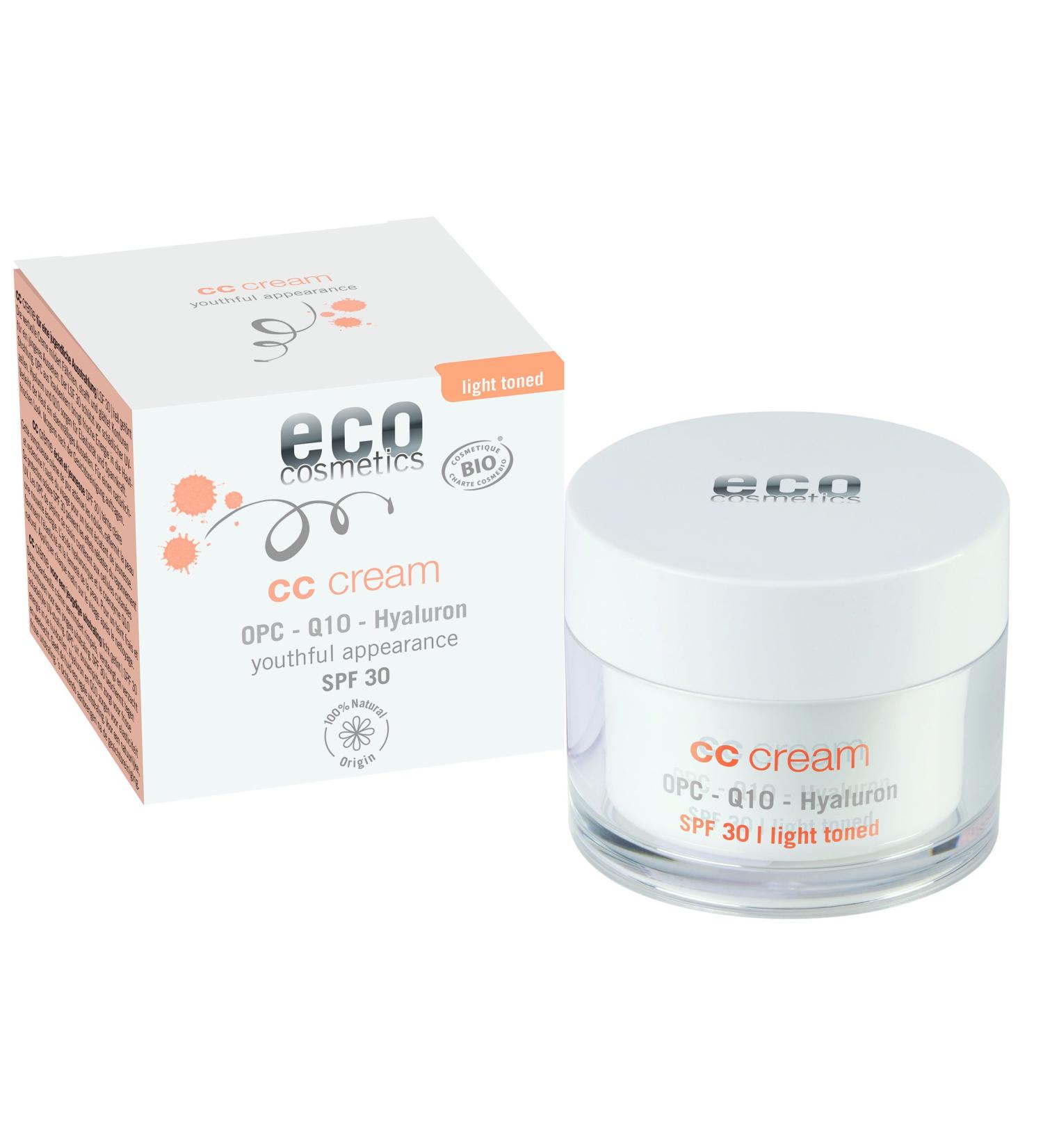 Eco Cosmetics CC Cream Q10 with SPF 30 light tinted 50 ml (1 pack)