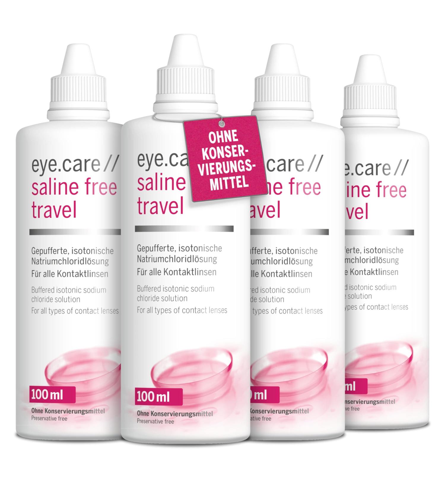 Buy Eye.care pH-Neutral Saline Solution | 4-Pack Travel Size Isotonic Solution for Hard & Soft Contact Lenses | Gentle for Sensitive Eyes | International Shipping Available - Buy Online on GoSupps.com