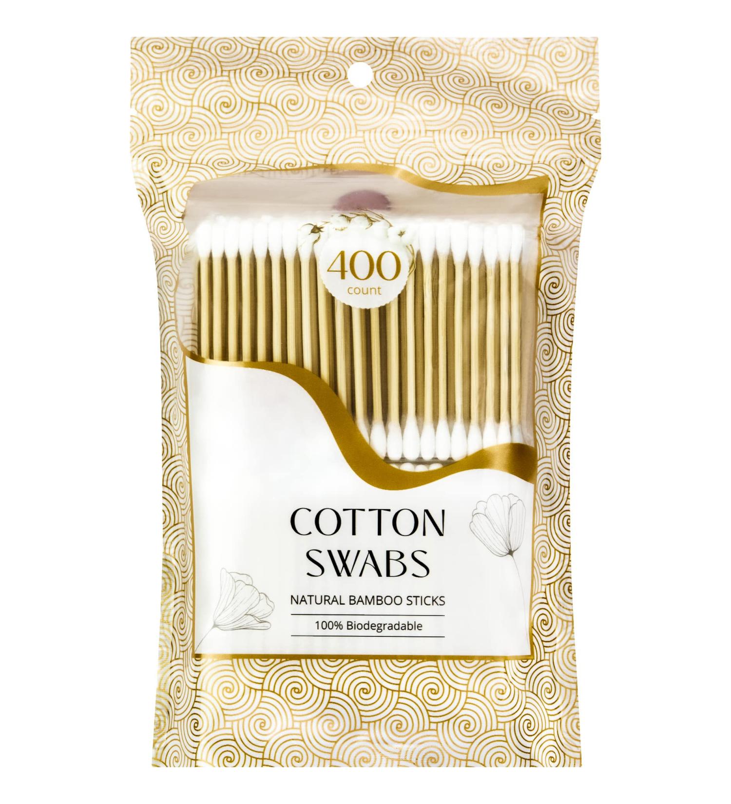 R-NEU 400 Bamboo Cotton Swabs - Dual Tipped, 100% Biodegradable, Natural Cotton Qtips (400 Count) - Ideal for Ears, Makeup, Cleaning, Home, and Baby Care - Buy Online on GoSupps.com