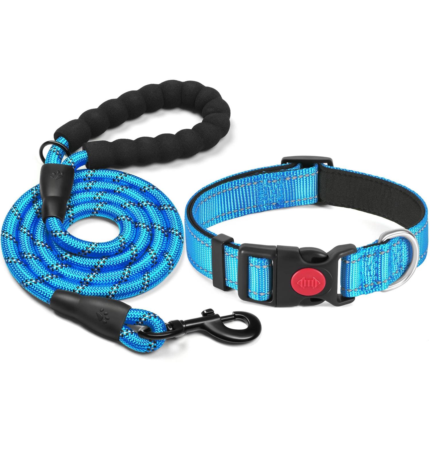 Haapaw Reflective Dog Collar - Soft Neoprene & Breathable Nylon for Small to Medium Dogs - Blue Size S (1-Pack) - International Shipping Available - Buy Online on GoSupps.com