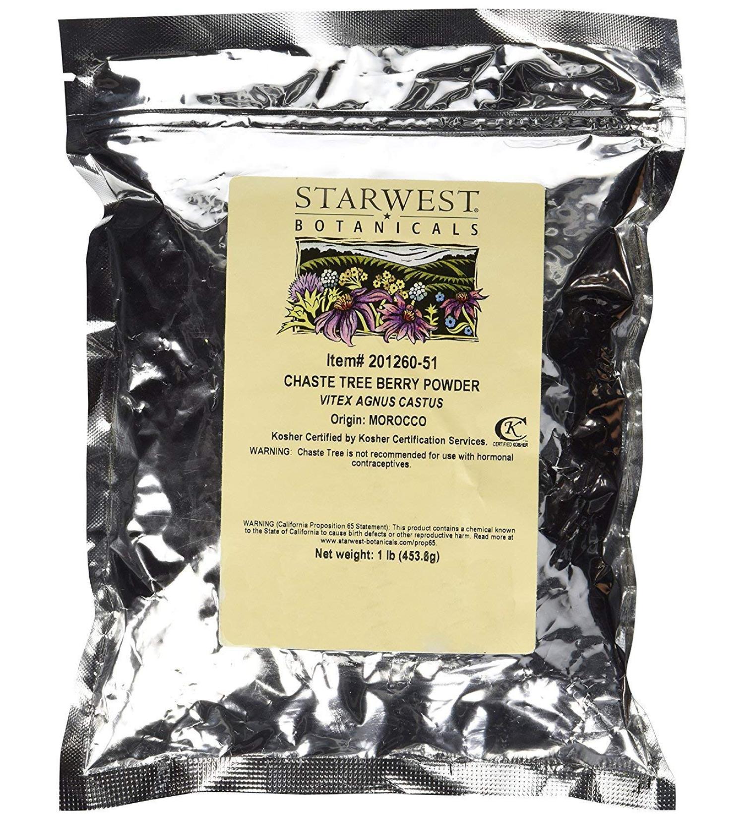 Starwest Botanicals Chaste Tree Berry Powder 1 Lb