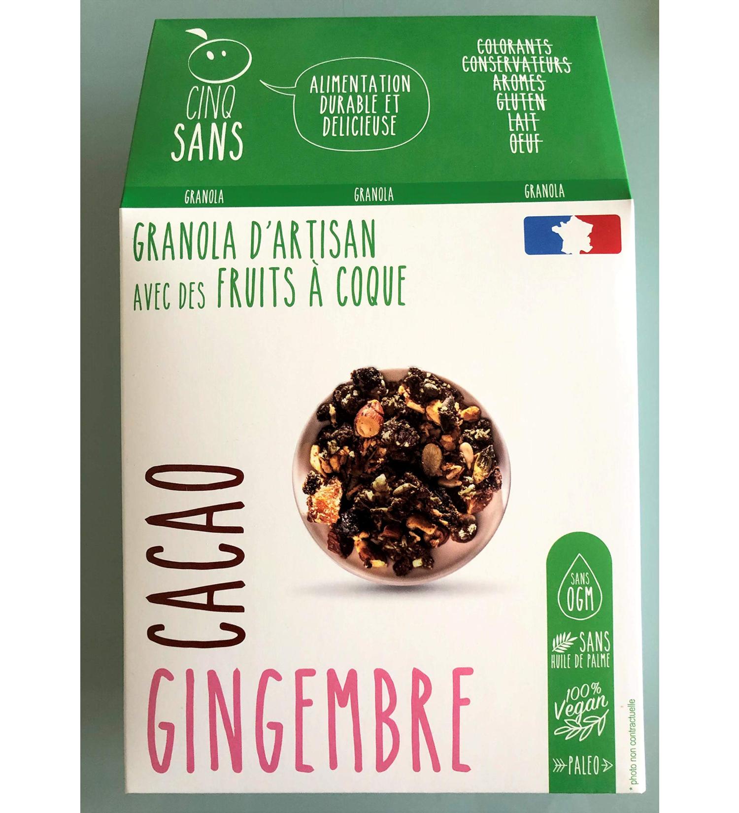 Granola Cocoa Ginger 300g / CINQ SANS / ORGANIC Healthy Gluten Free - Buy Online on GoSupps.com
