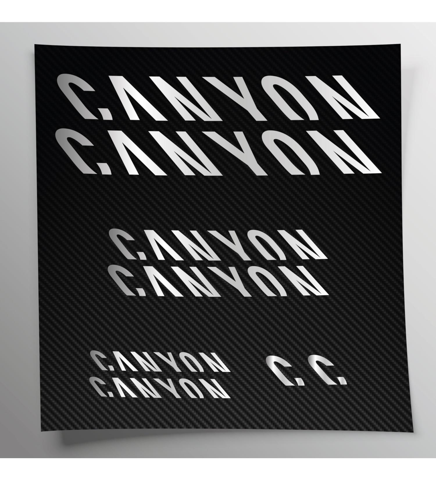 Generic sticker set compatible with canyon silver lettering logos MTB Mountainbike |Decals stickers available in different colors bicycle sticker