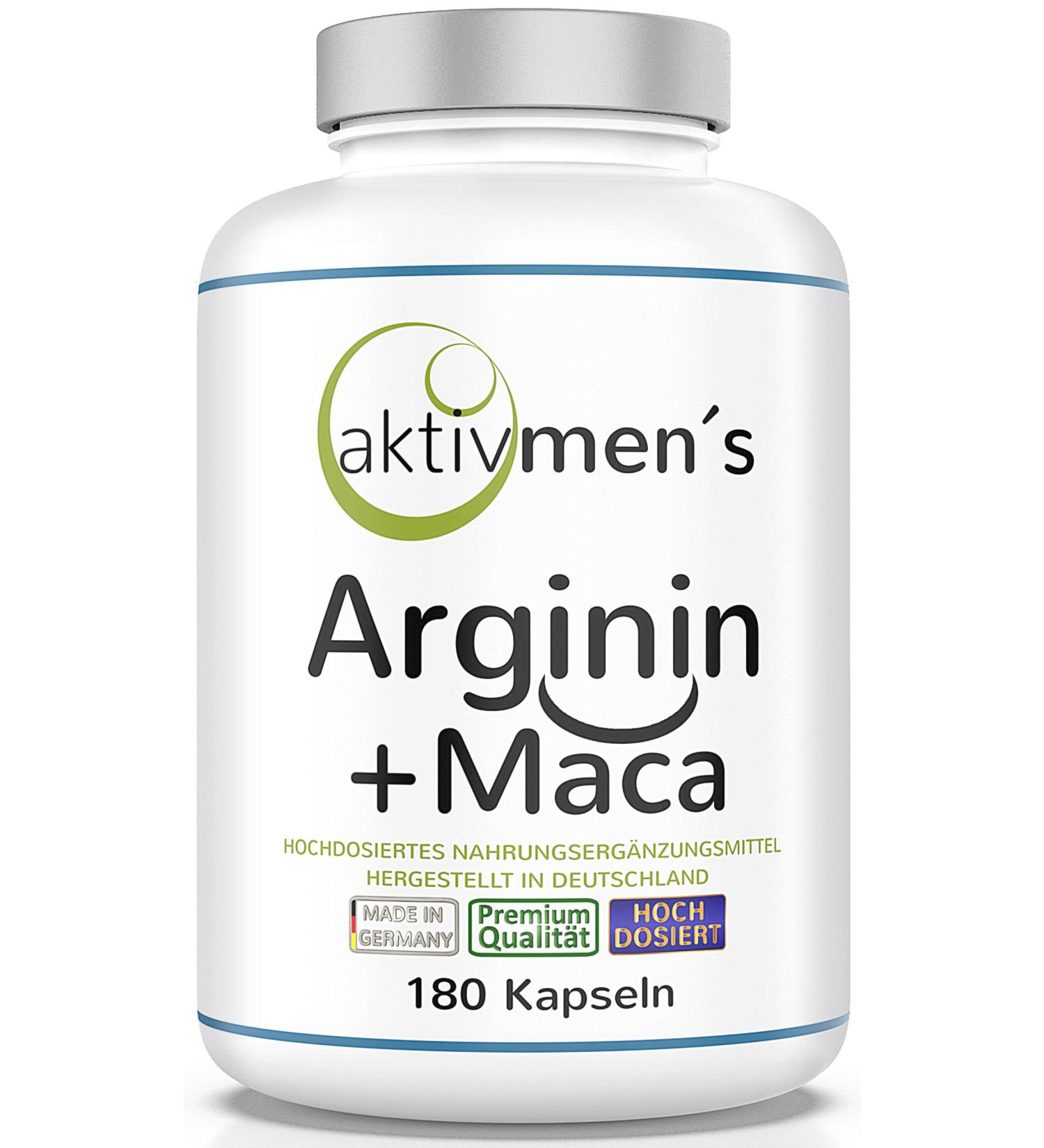 Activated Arginine + Maca High-Dose - 180 Vegan Capsules for Active Men | Expert Tested L-Arginine & Maca Extract 20:1 - Buy Online on GoSupps.com