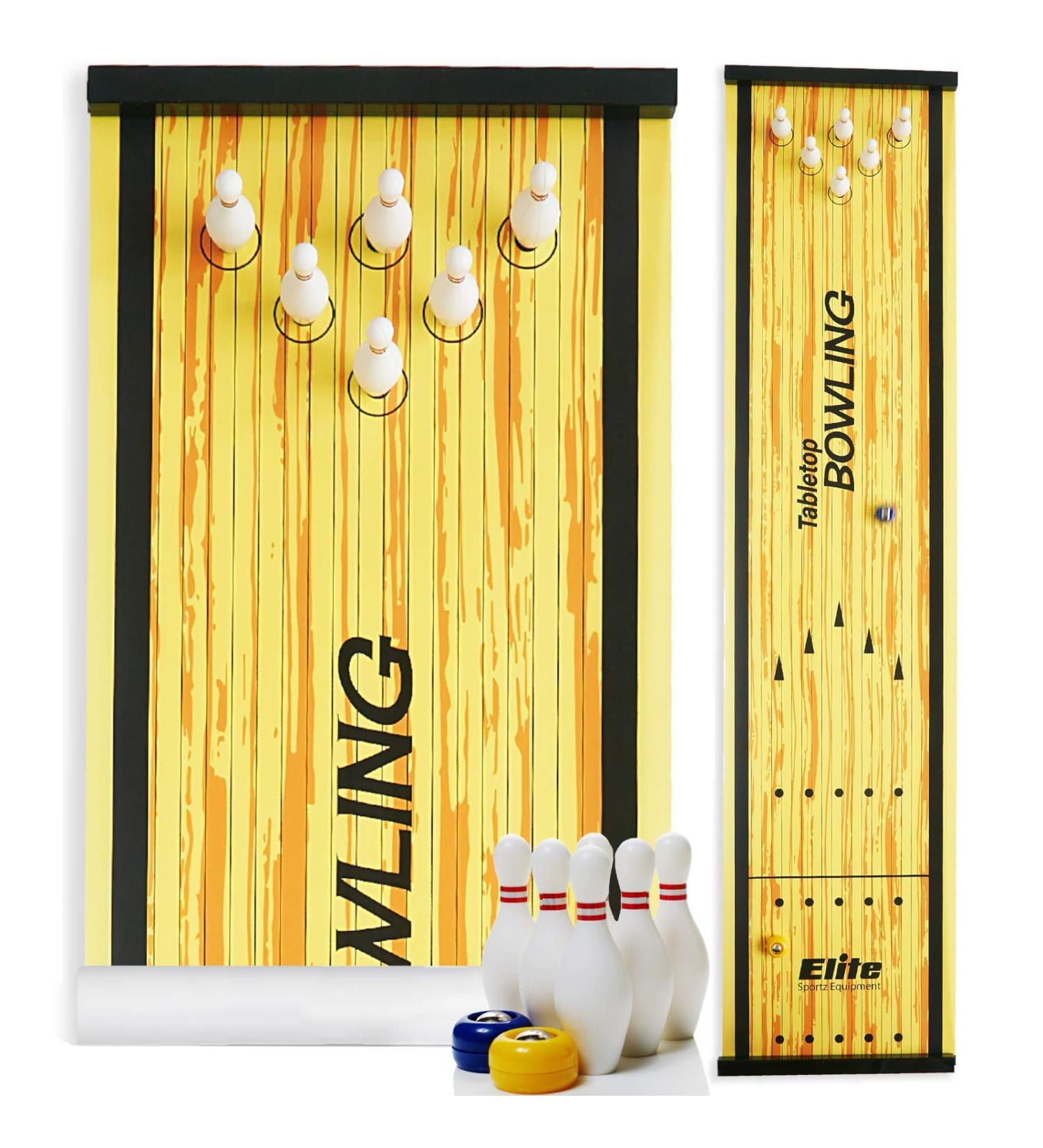 Elite Sportz Bowling Game Set - Fun Indoor Table Game for Kids and Adults - Portable Set with Lane, 6 Pins, and 2 Bowl Bearings - Perfect for Home or Traveling - Buy Online on GoSupps.com