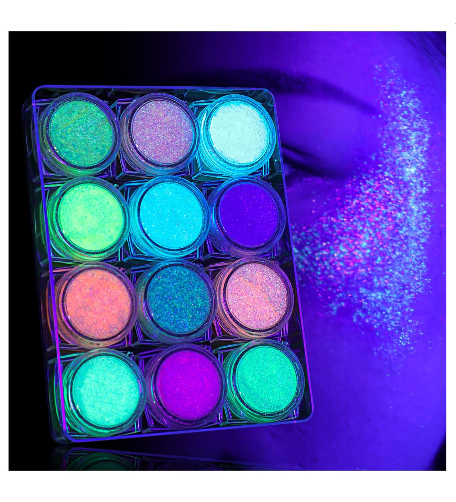 LATIBELL UV Black Light Reactive Glitter Gel - 12 Colors Fine Body & Face Glitter Makeup for Women | Festival Rave Accessories - Buy Online on GoSupps.com