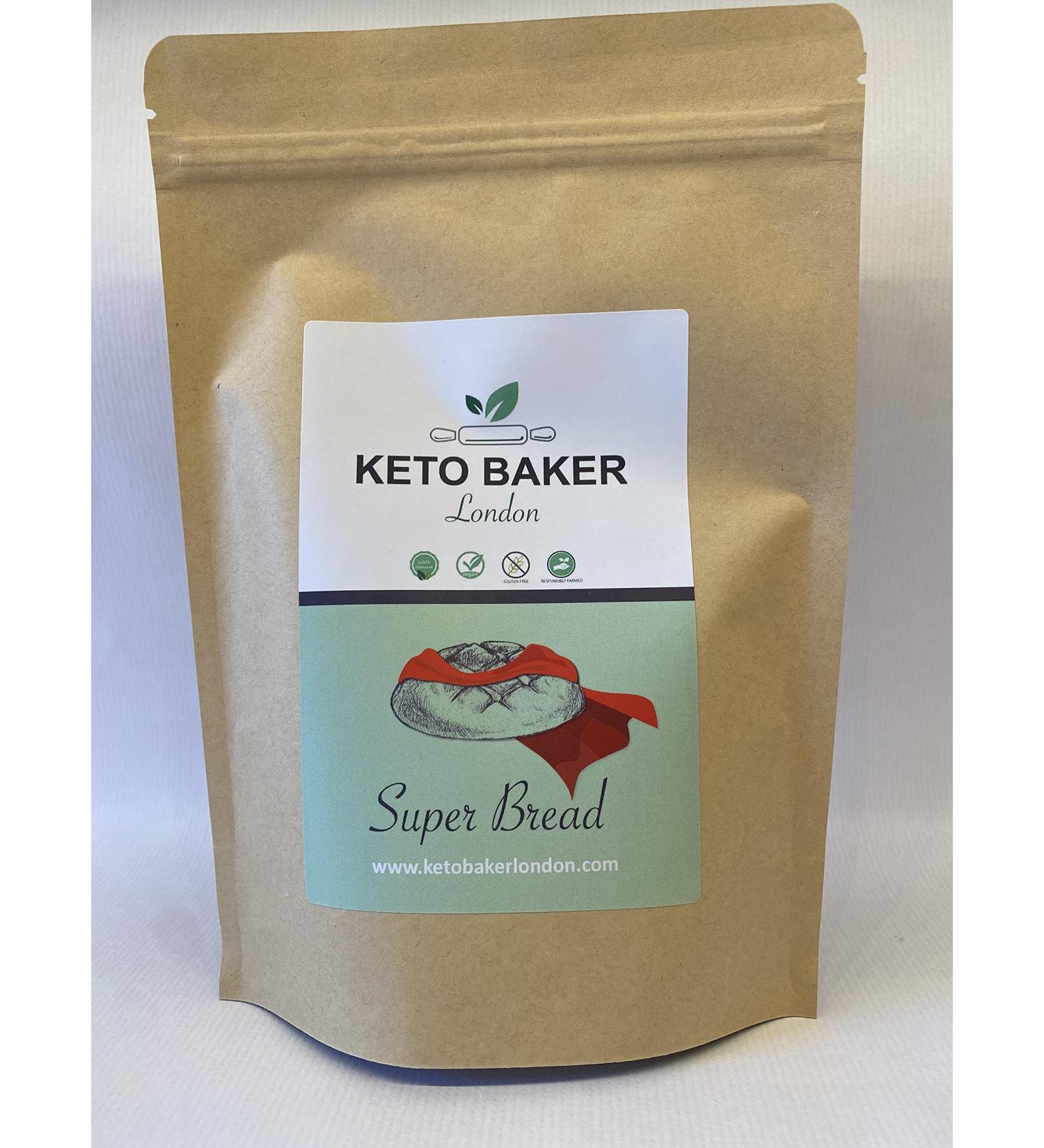 Keto Baker London Bread and Cake Mix - Super Chia Bread Vegan Gluten-Free Low-Carb - Buy Online on GoSupps.com