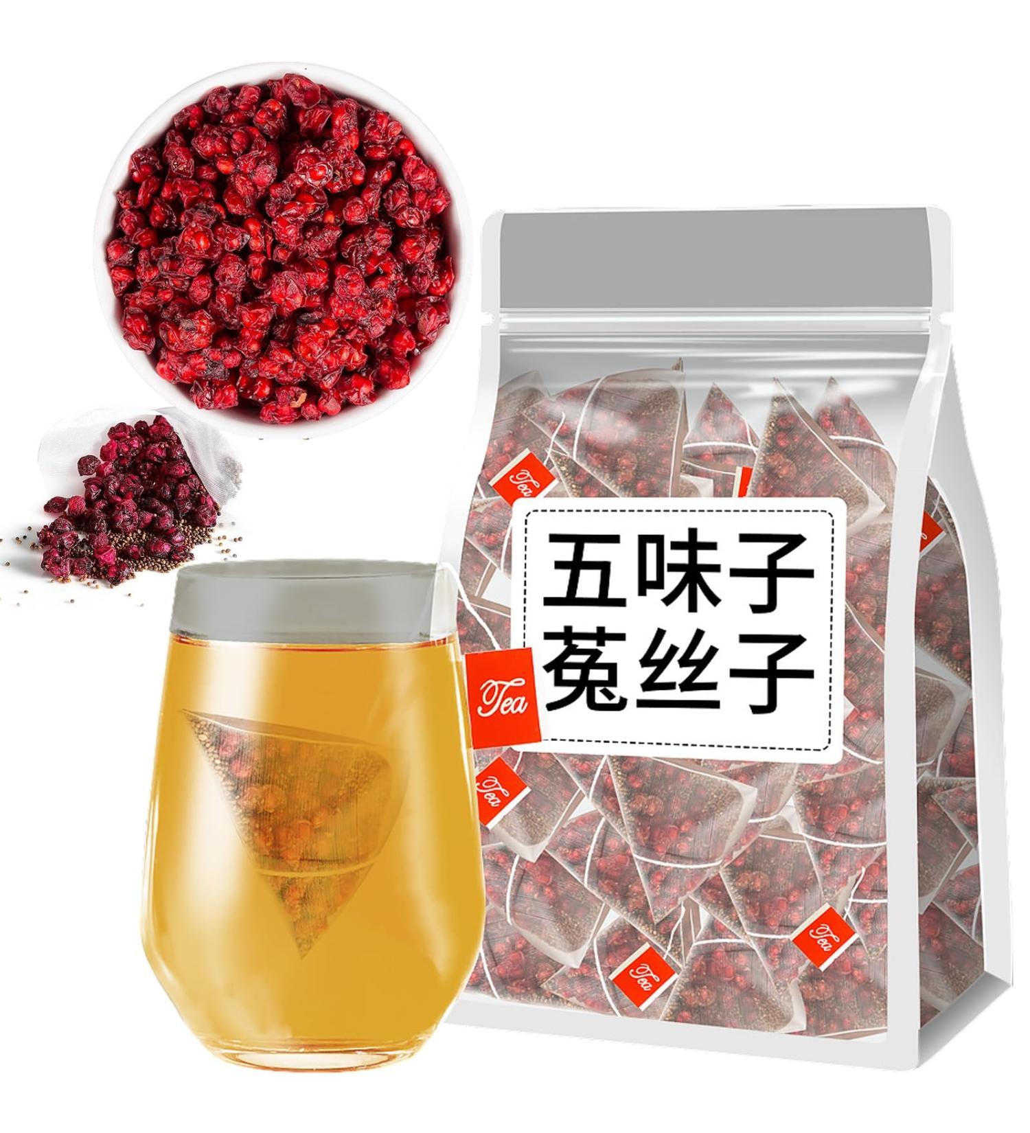 Five Flavors Goji Berry Tea 50 Bags/Box Four Famous Five Flavors Wolfberry Tea Schisandra Dodder Tea (1PC) - Buy Online on GoSupps.com