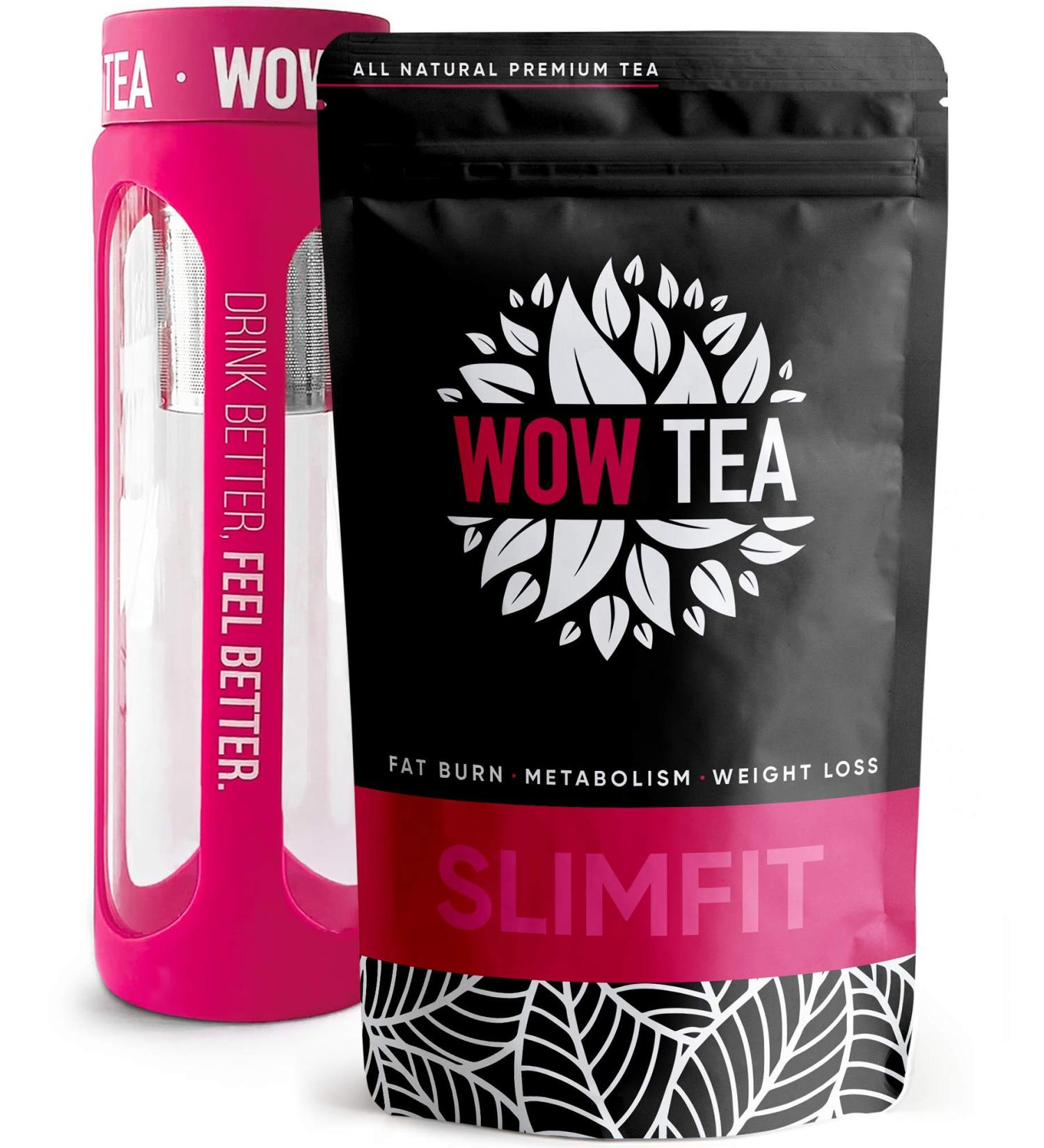  WOW TEA WOW TEA Detox Tea for Weight Loss: Detox Tea | Slim Fit T | Herbal Tea Blends for Detox and Weight Loss Green Tea Mate Pu-erh + Infuser | 150 g Made in EU - Buy Online on GoSupps.com