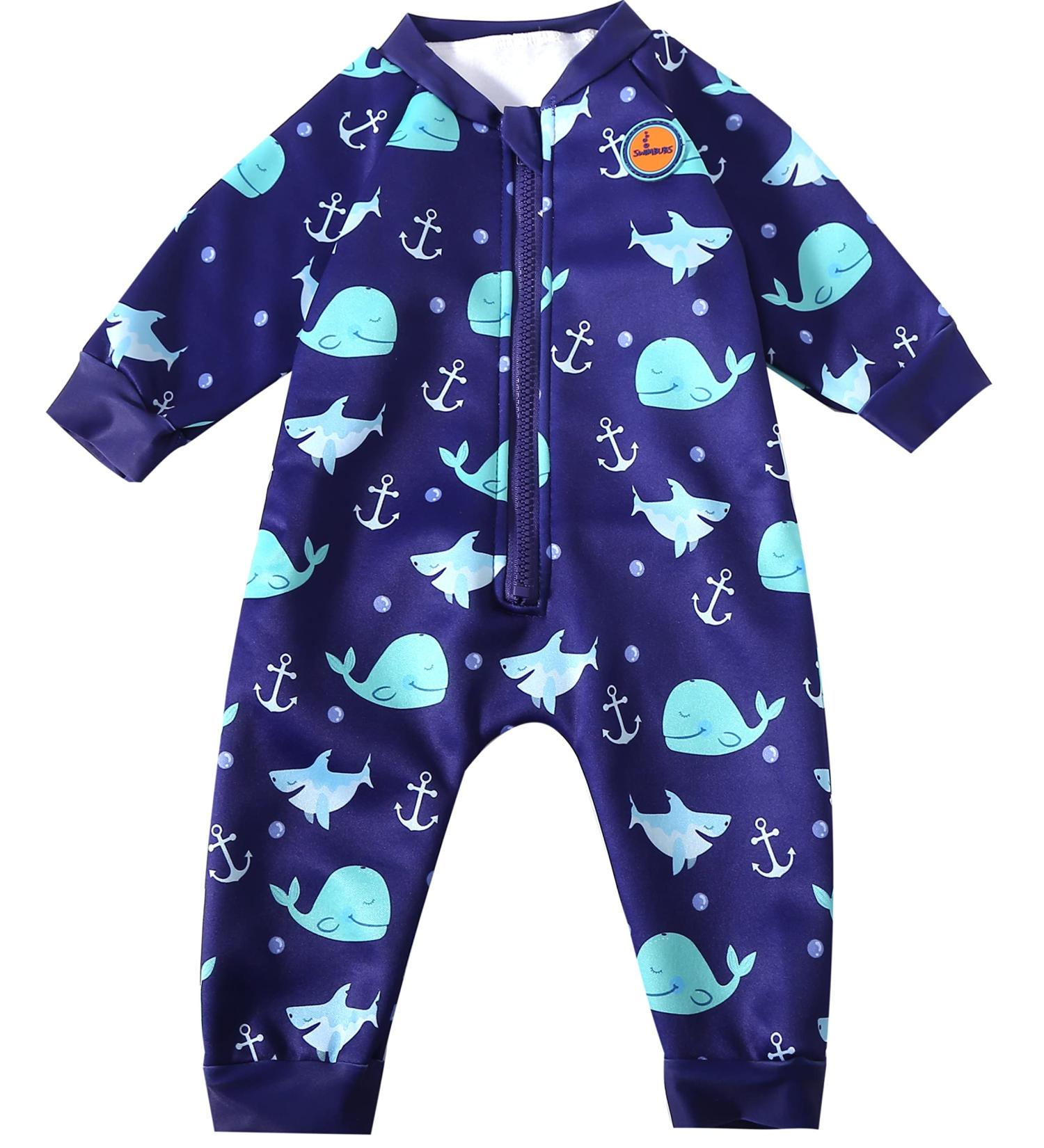 Swimbubs Baby Swimming Warm Suit | Fleece Lined Wetsuit 12-24 Months Blue Whale - Buy Online on GoSupps.com