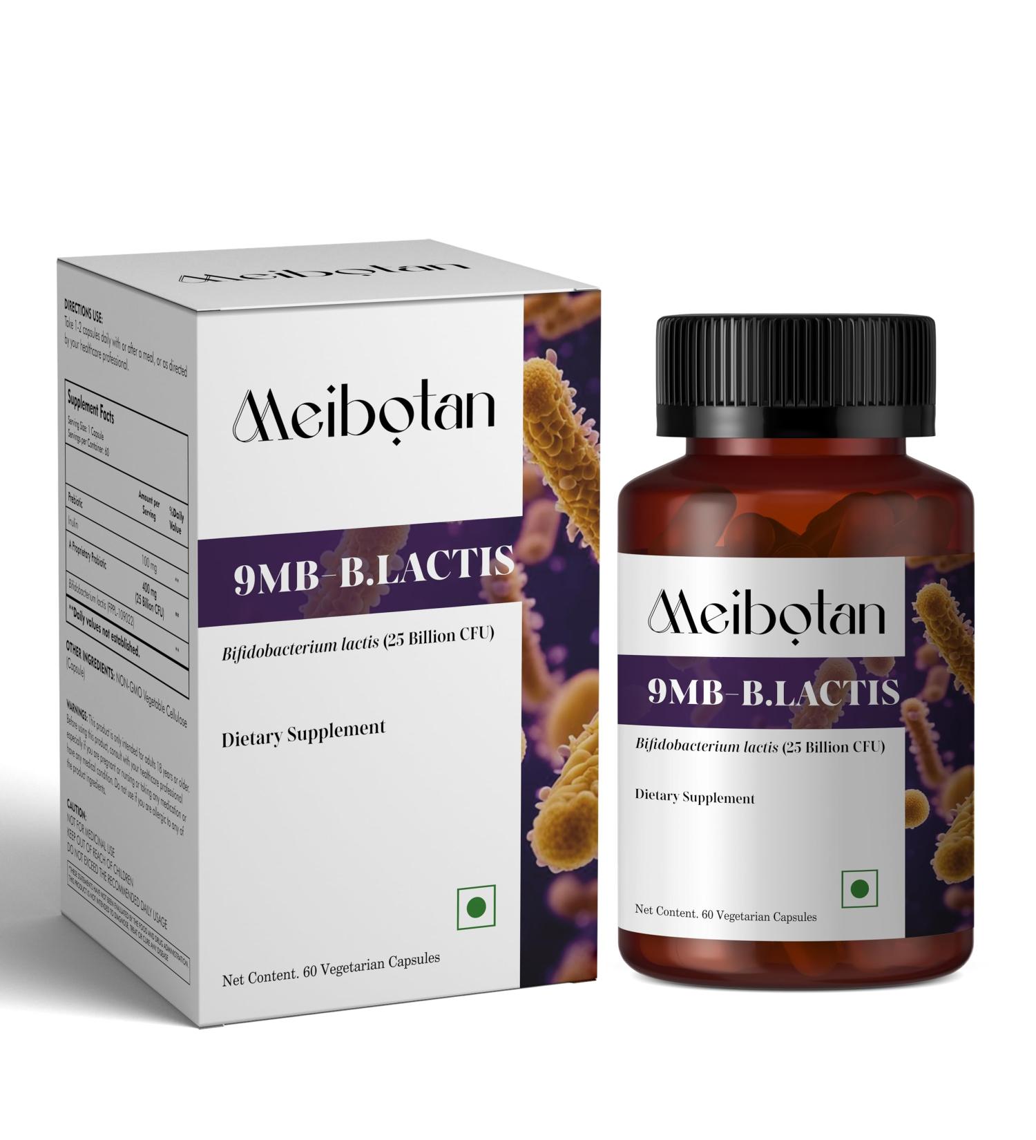 MEIBOTAN bifidobacterium lactis Probiotic for Digestive and Respiratory Health Probiotics for Women & Men Helps Boost The Good Bacteria 25 Billion - 60 Veggie Capsules - Buy Online on GoSupps.com