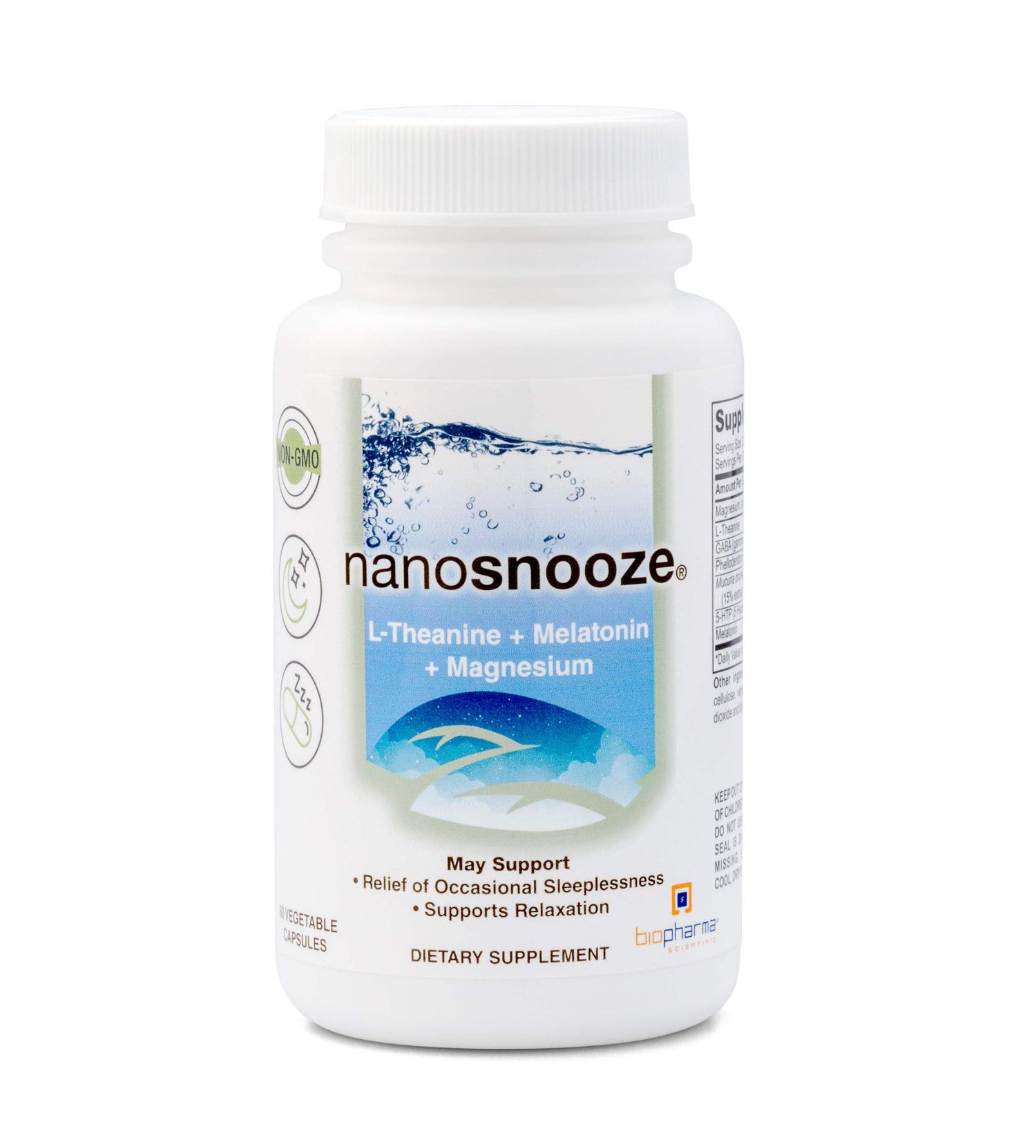 Biopharma Scientific Nanosnooze | Sleep Aid with Melatonin, L-Theanine & Magnesium | 30 Servings - Buy Online on GoSupps.com