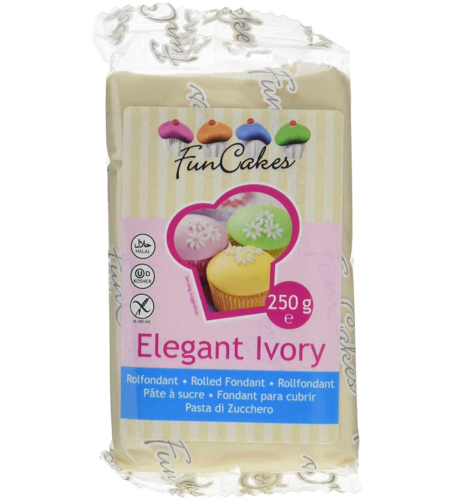 FunCakes Roll Fondant Ivory - 250g Elegant Decorating Icing for Cakes & Desserts - International Shipping Available - Buy Online on GoSupps.com