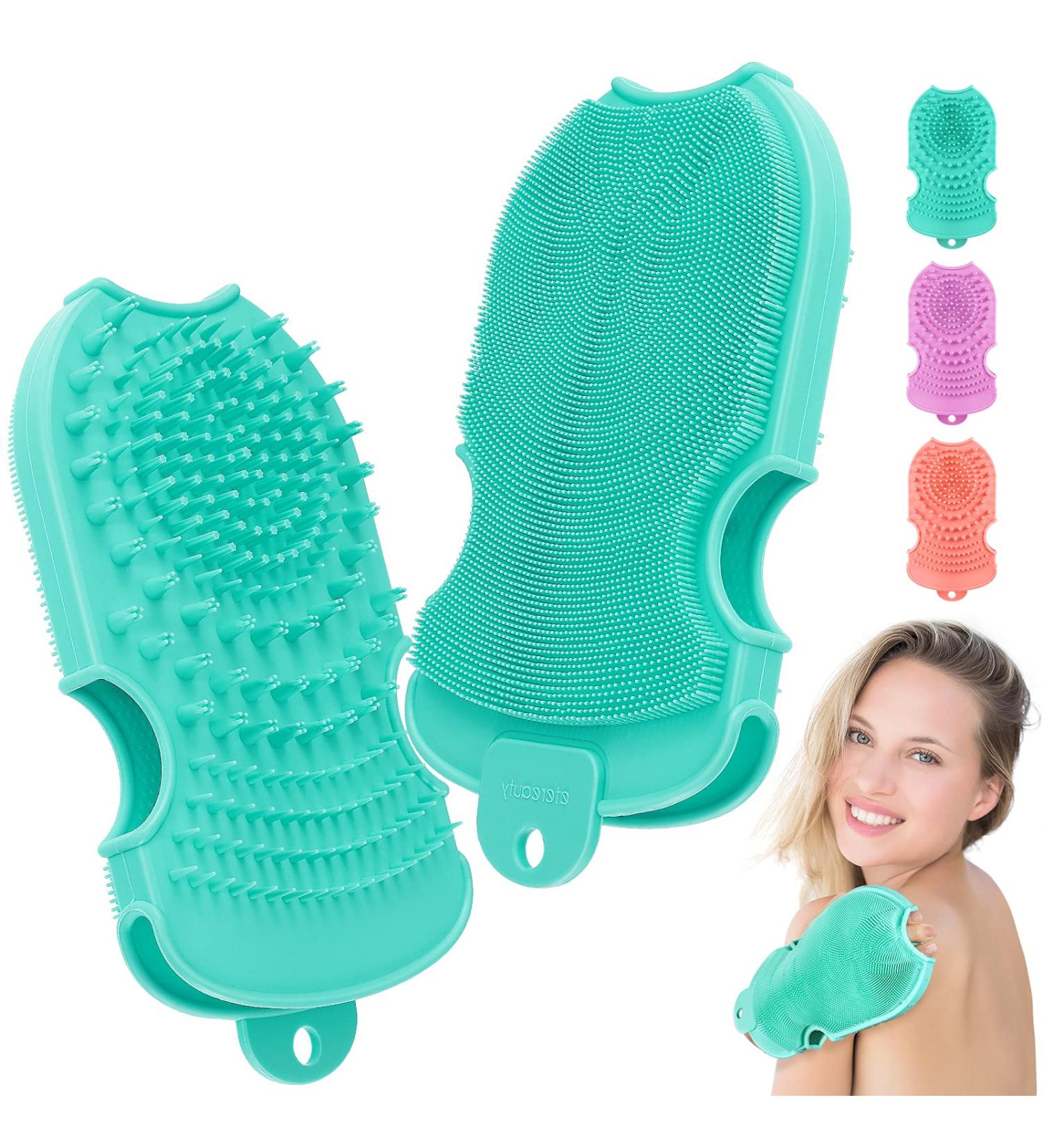 Body Scrubber Back Shower Brush: Silicone Soft Bristle Exfoliating Bath Golve Silicon Scrub Exfoliator for Showering Scrubbing Body Dead Skin Leg Arm Foot Exfoliation Scratcher 1-green - Buy Online on GoSupps.com