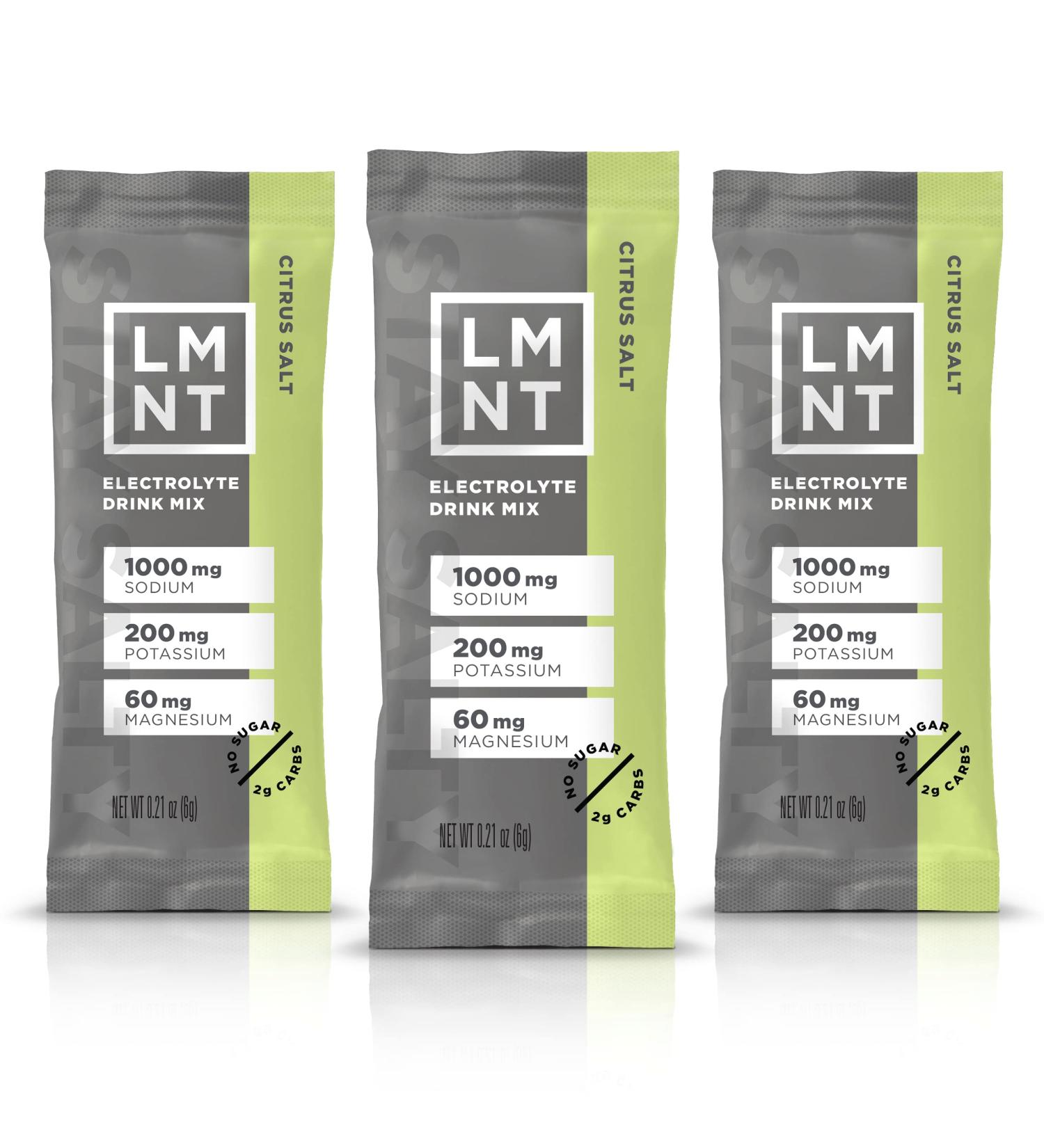 LMNT Keto Electrolyte Powder Packets | Paleo Hydration | Citrus Salt | No Sugar & Artificial Ingredients | 30 Stick Packs - Buy Online on GoSupps.com