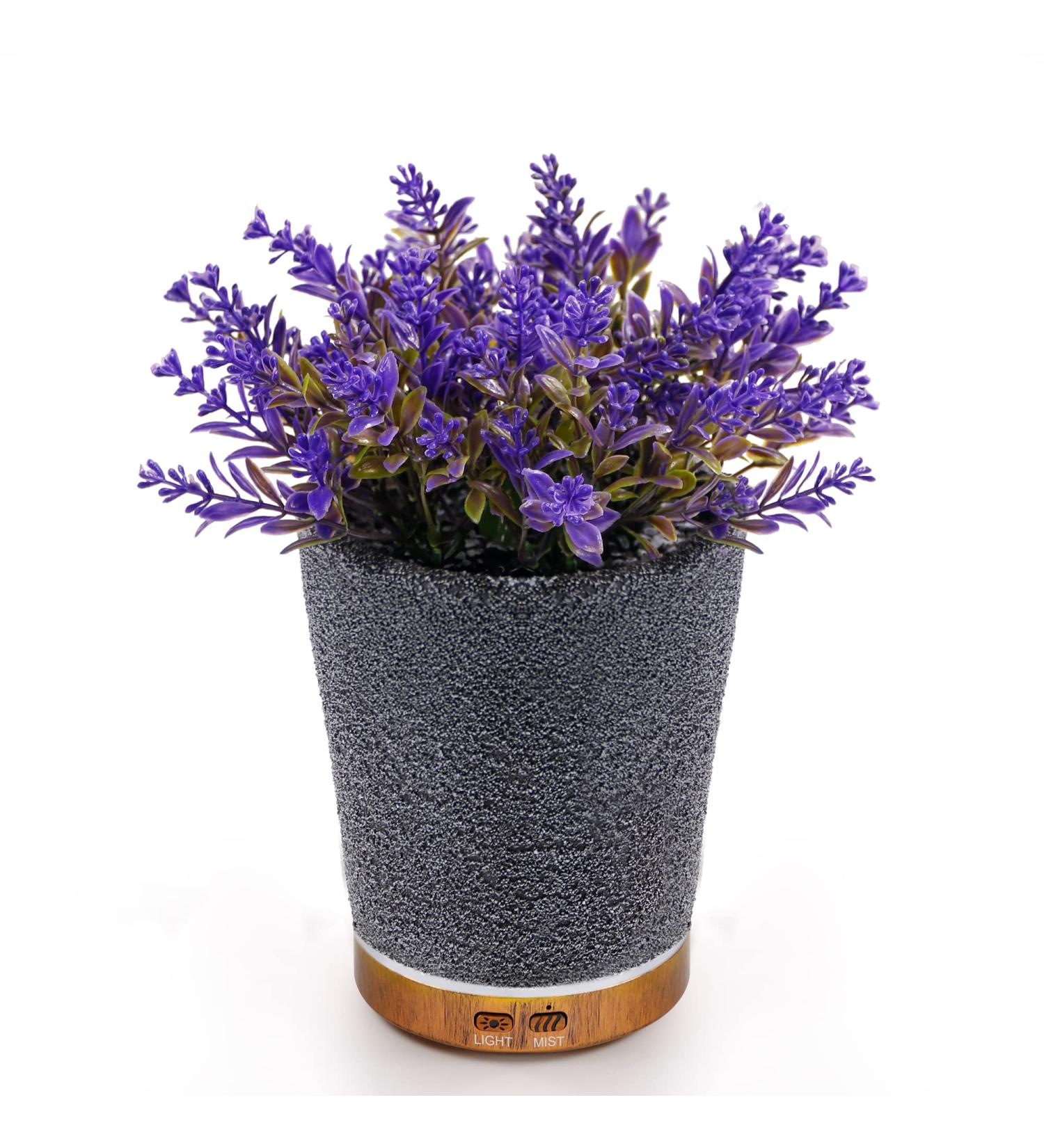 Potted Lavender Essential Oil Diffuser 150ml | Ultrasonic Aromatherapy Humidifier with Auto Shut-Off & LED Lights | Perfect for Home, Bedroom, or Living Room - Buy Online on GoSupps.com