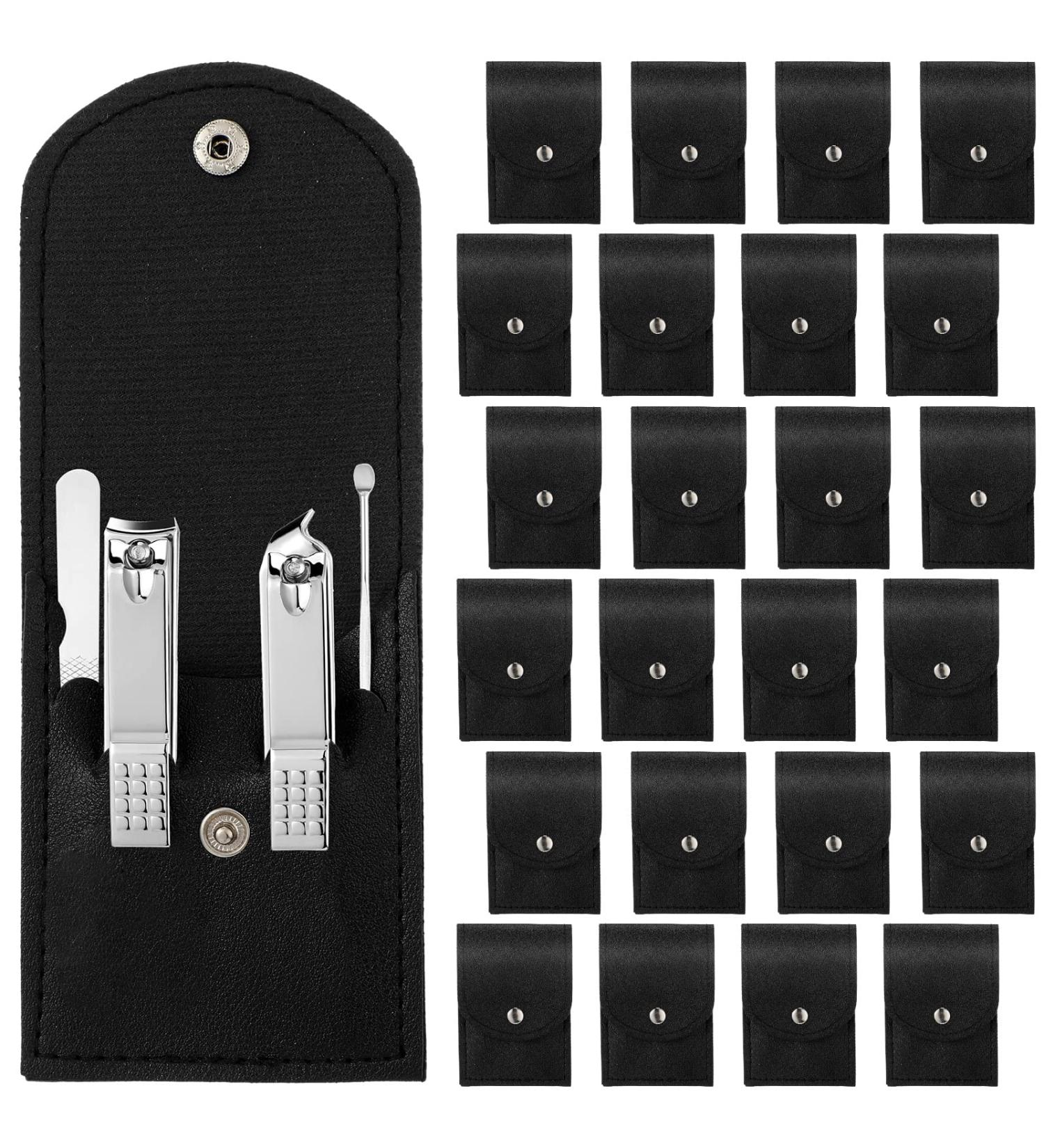 24-Piece Stainless Steel Manicure Set with Travel Case - Professional Nail Clippers & Pedicure Tools for Men and Women - Black - Buy Online on GoSupps.com