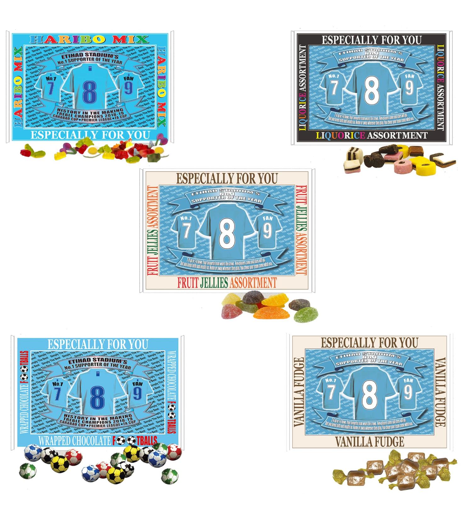 Manchester Blues Football Shirt Gift Boxed 200g Sweets Variety - Buy Online on GoSupps.com