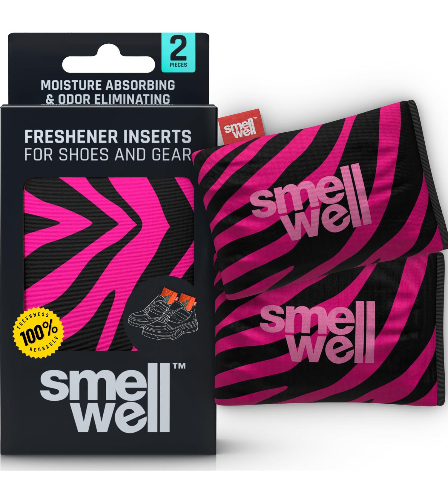 SmellWell Odor Eliminating Air Purifying Bags (2 Pack | 100g) Activated Bamboo Charcoal Air Freshener for use from Gym to Car to Home (Pink Zebra Original) Original Pink Zebra - Buy Online on GoSupps.com
